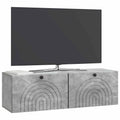 vidaXL Szafka RTV montowana na ścianie Betonowy szary 98 x 31 x 30 cm