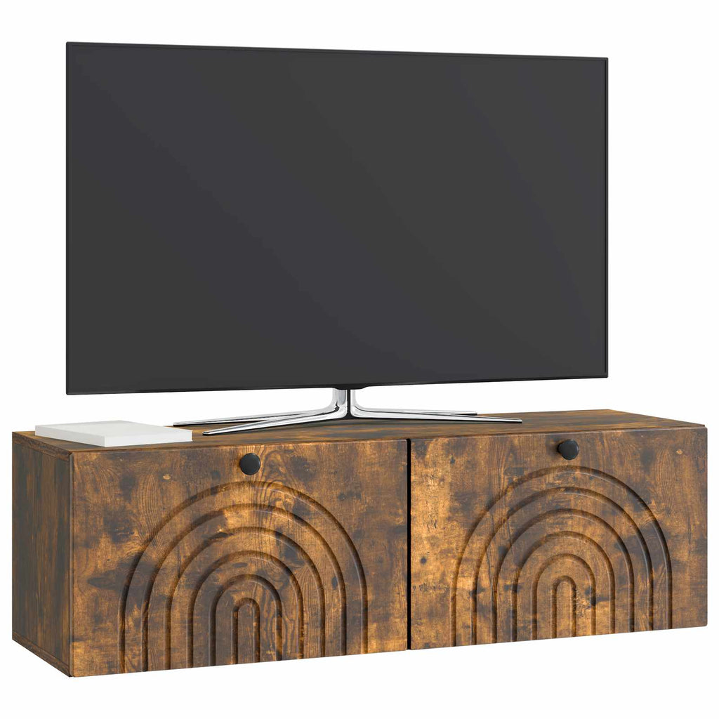 vidaXL Szafka RTV montowana na ścianie Dąb wędzony 98 x 31 x 30 cm