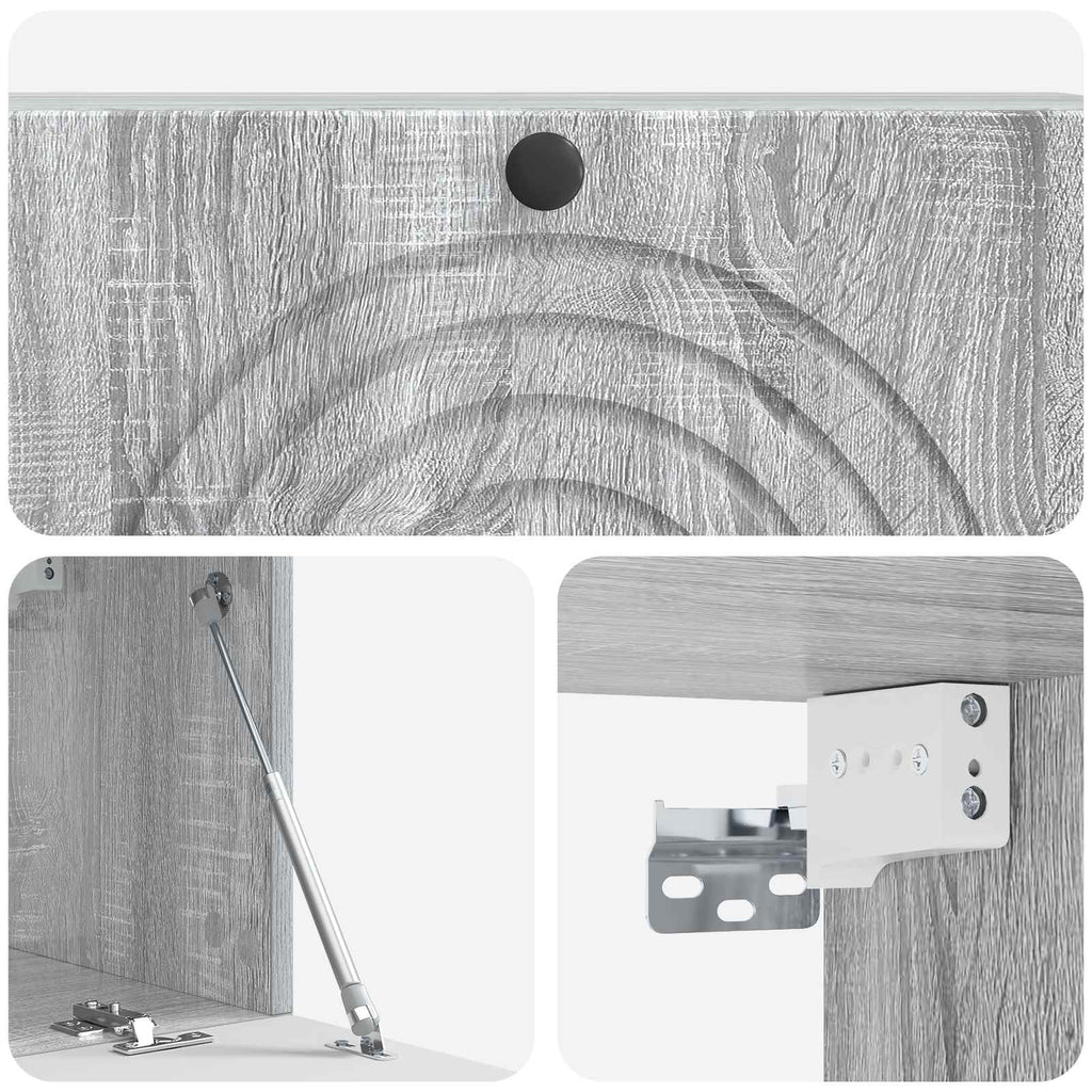 vidaXL Szafka RTV montowana na ścianie Szary Sonoma 98 x 31 x 30 cm