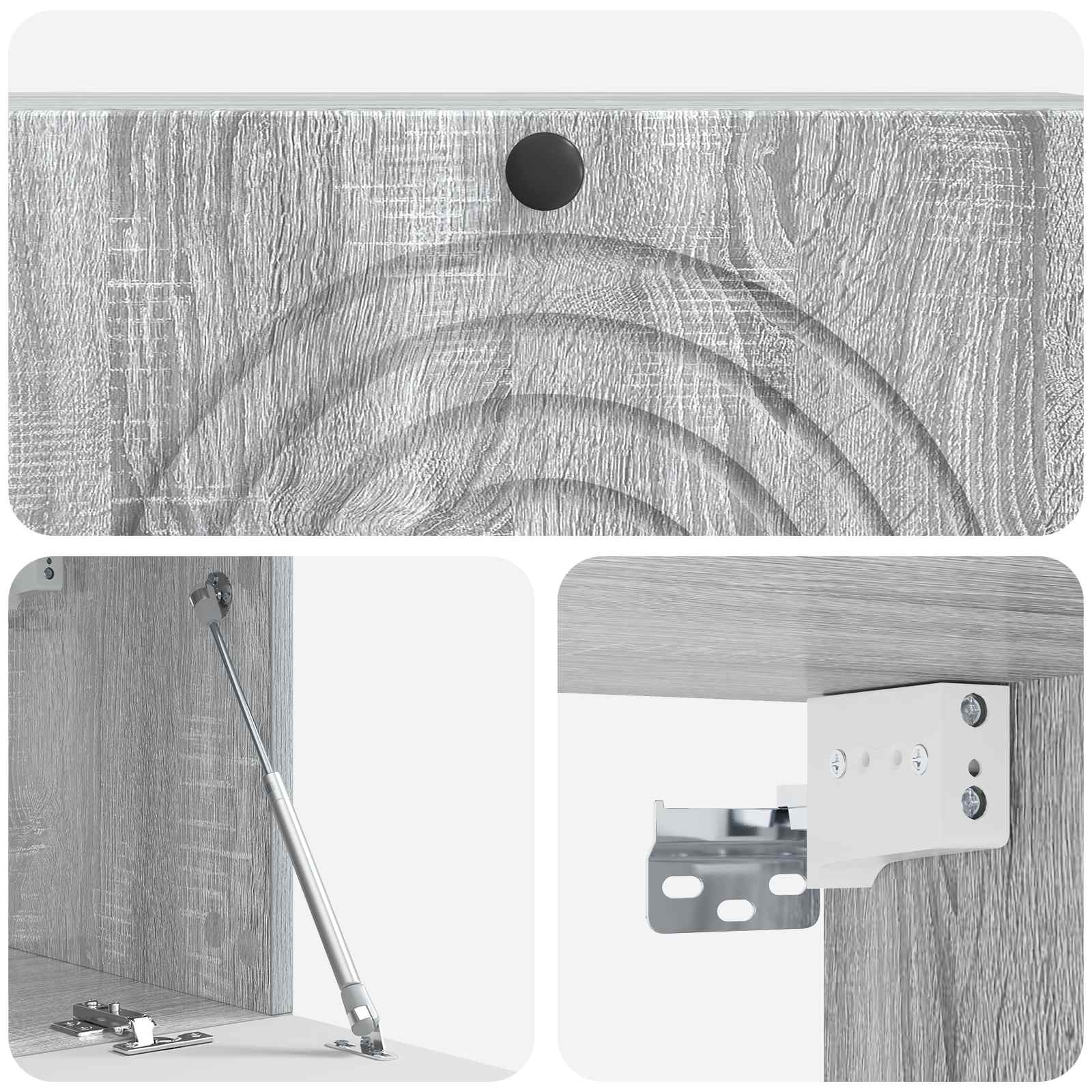 vidaXL Szafka RTV montowana na ścianie Szary Sonoma 98 x 31 x 30 cm