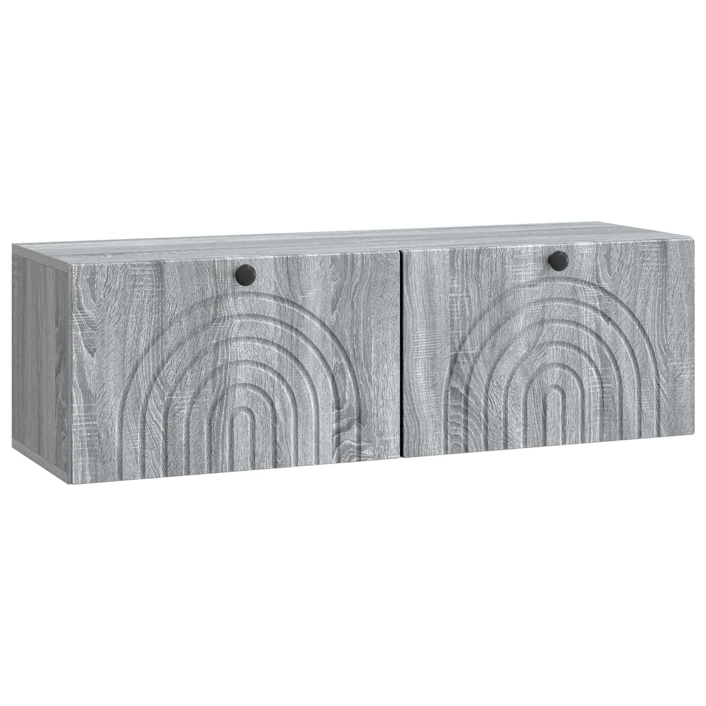 vidaXL Szafka RTV montowana na ścianie Szary Sonoma 98 x 31 x 30 cm