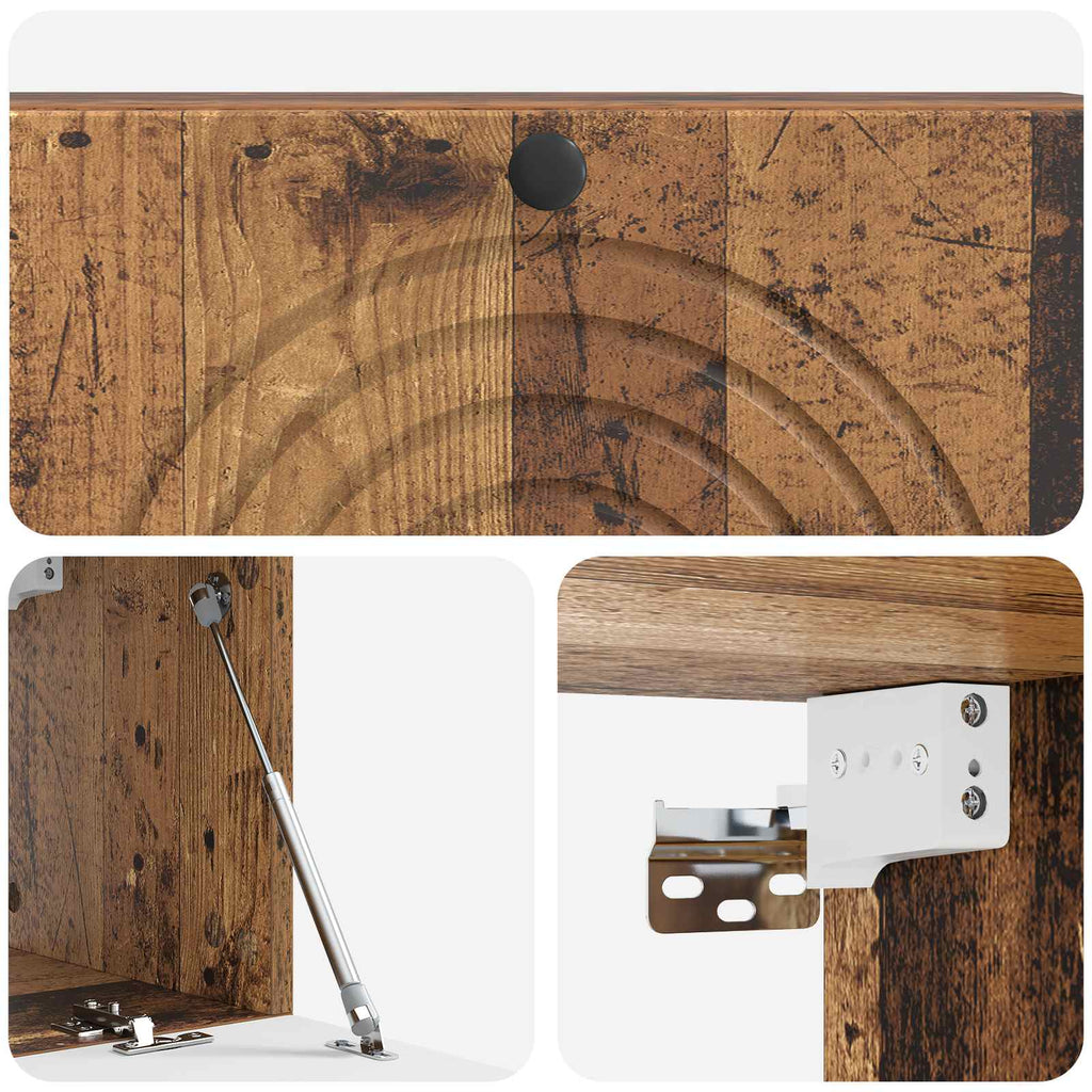 vidaXL Szafka RTV montowana na ścianie Stare drewno 98 x 31 x 30 cm