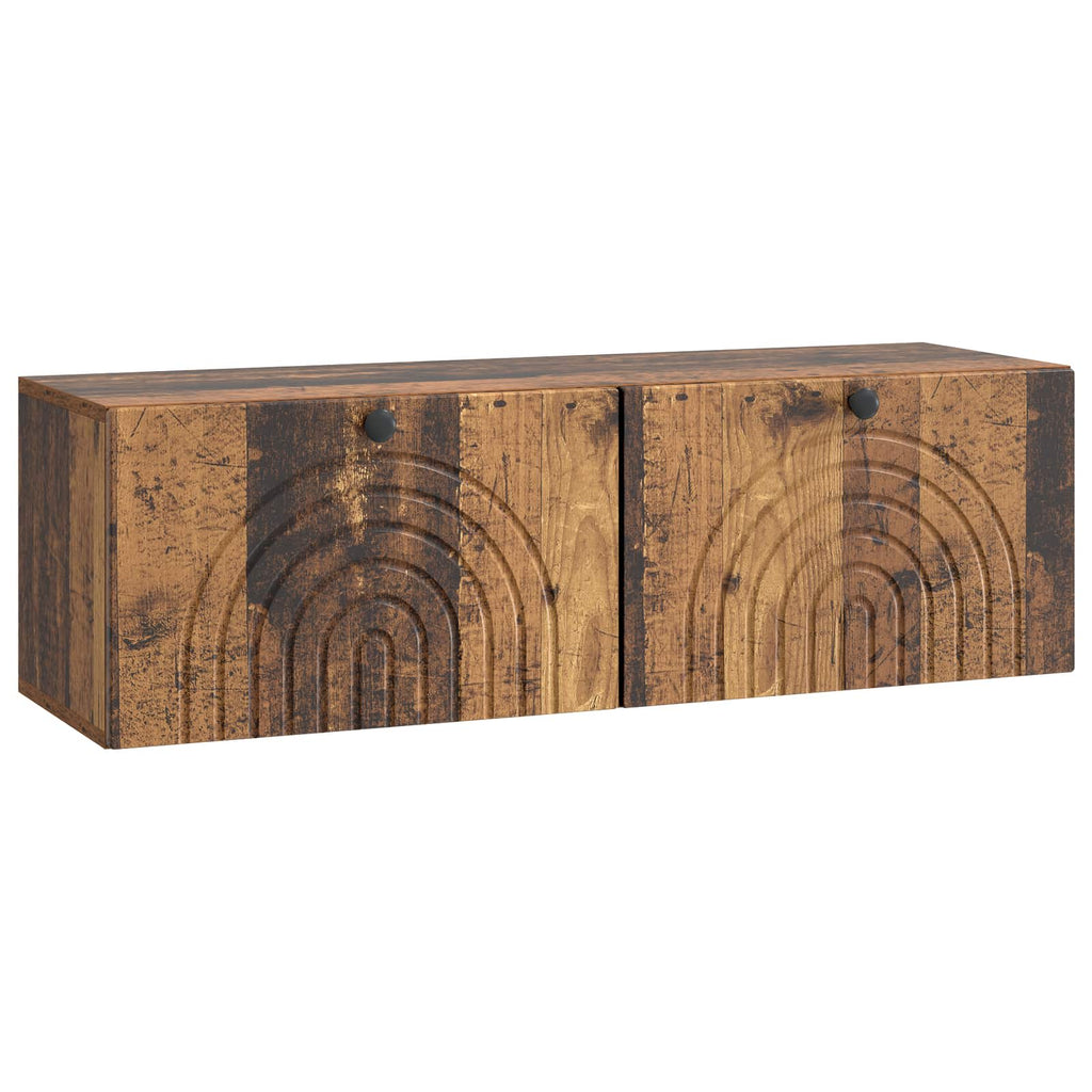 vidaXL Szafka RTV montowana na ścianie Stare drewno 98 x 31 x 30 cm