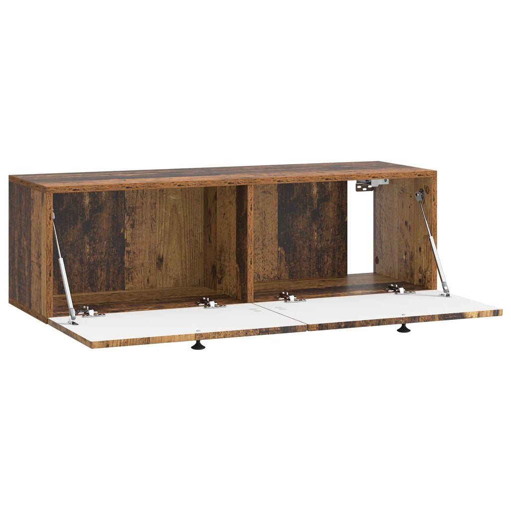 vidaXL Szafka RTV montowana na ścianie Stare drewno 98 x 31 x 30 cm