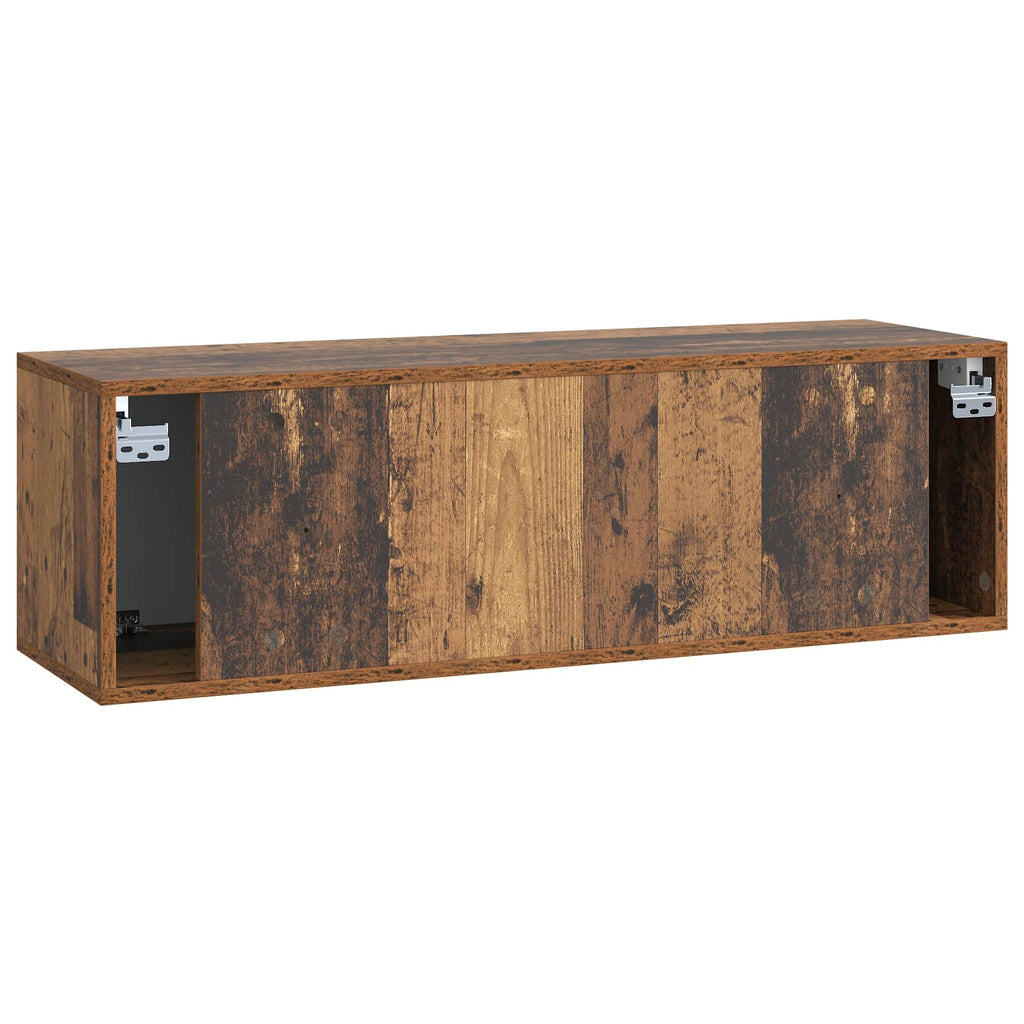 vidaXL Szafka RTV montowana na ścianie Stare drewno 98 x 31 x 30 cm
