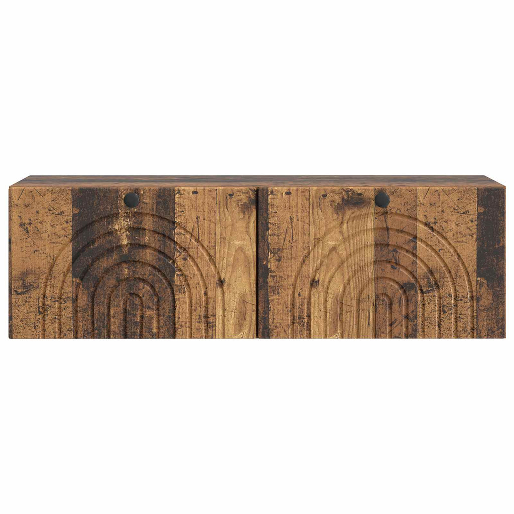 vidaXL Szafka RTV montowana na ścianie Stare drewno 98 x 31 x 30 cm