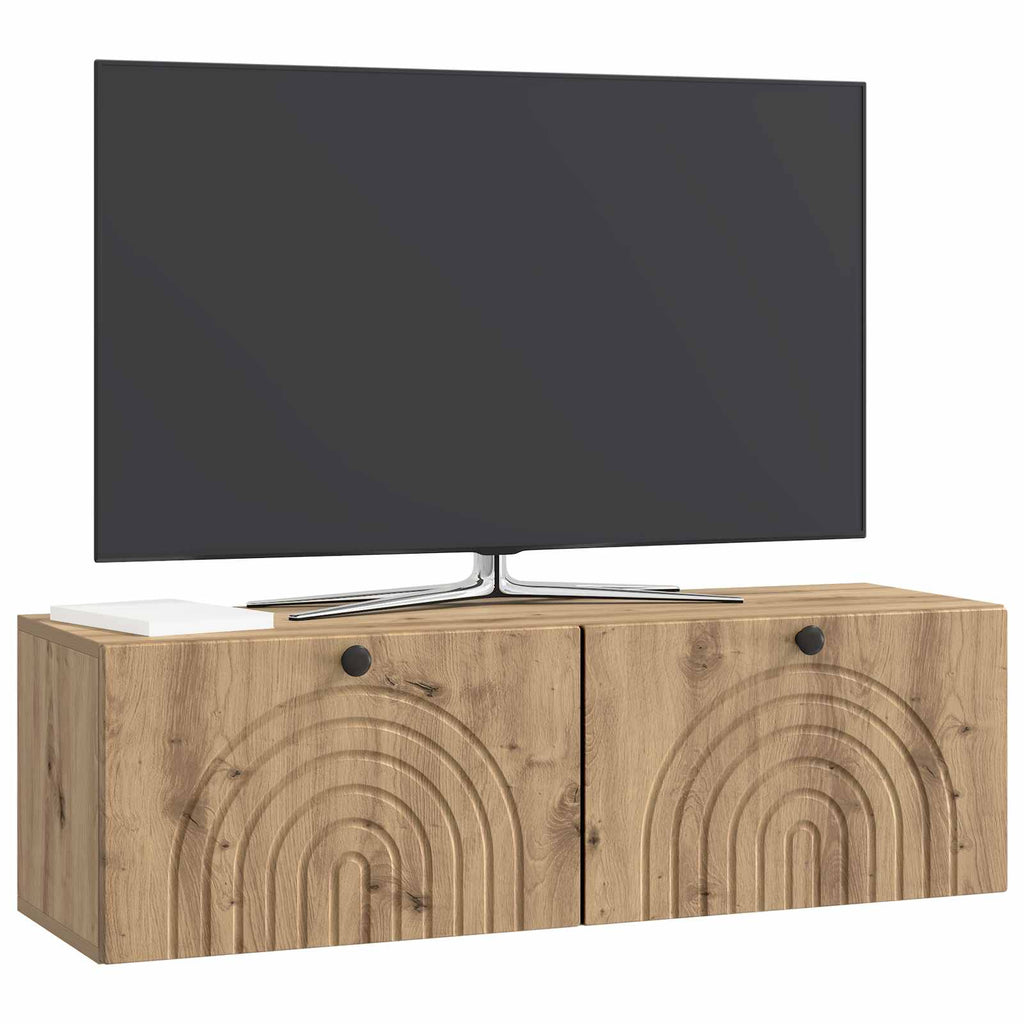 vidaXL Szafka RTV montowana na ścianie Dąb artisan 98 x 31 x 30 cm