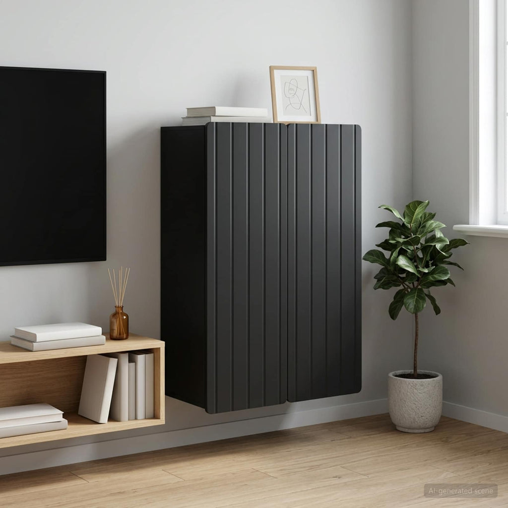 vidaXL Szafka ścienna Czarny 66 x 34,5 x 92 cm Drewno inżynieryjne