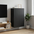 vidaXL Szafka ścienna Czarny 66 x 34,5 x 92 cm Drewno inżynieryjne