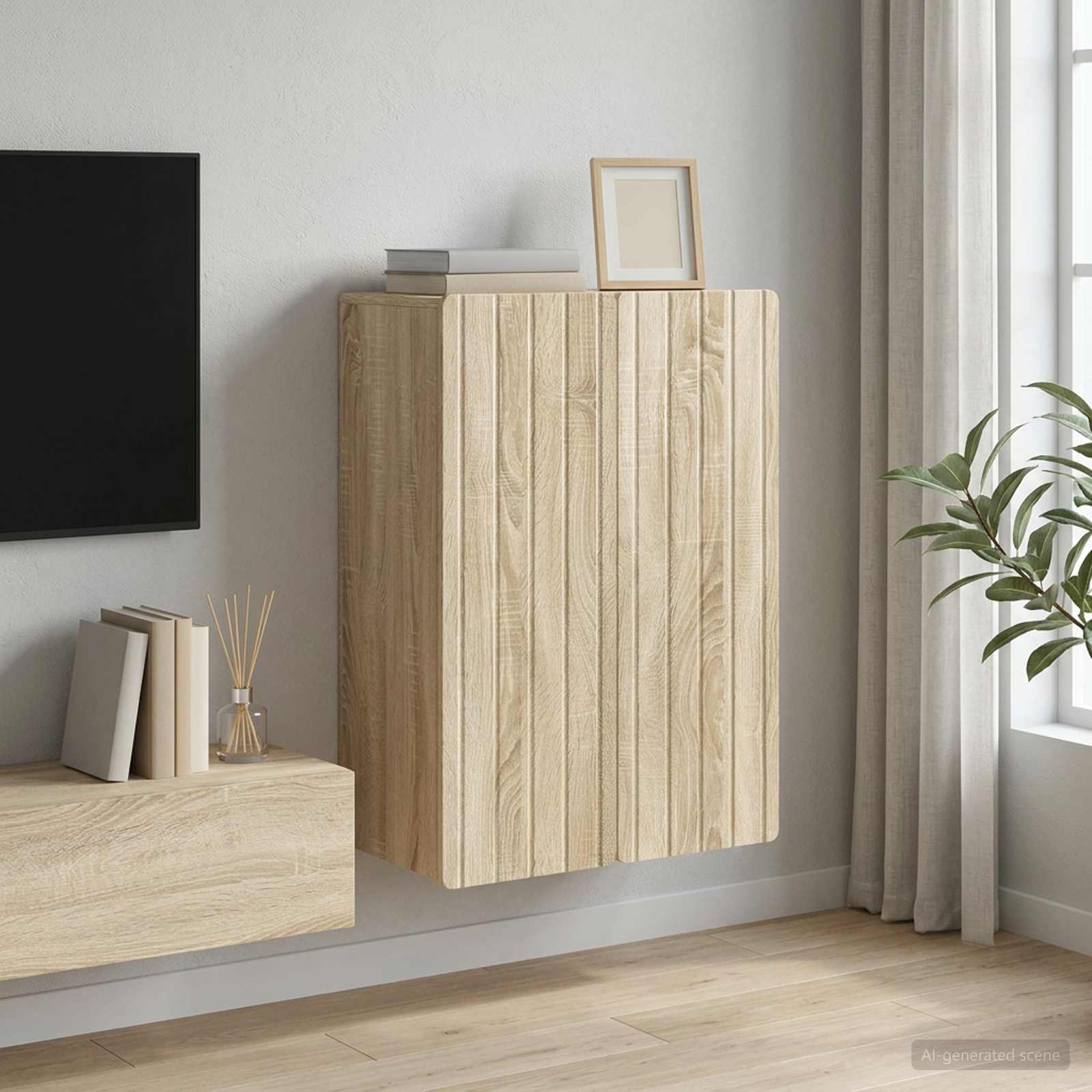 vidaXL Szafka ścienna dąb Sonoma 66 x 34,5 x 92 cm Drewno inżynieryjne