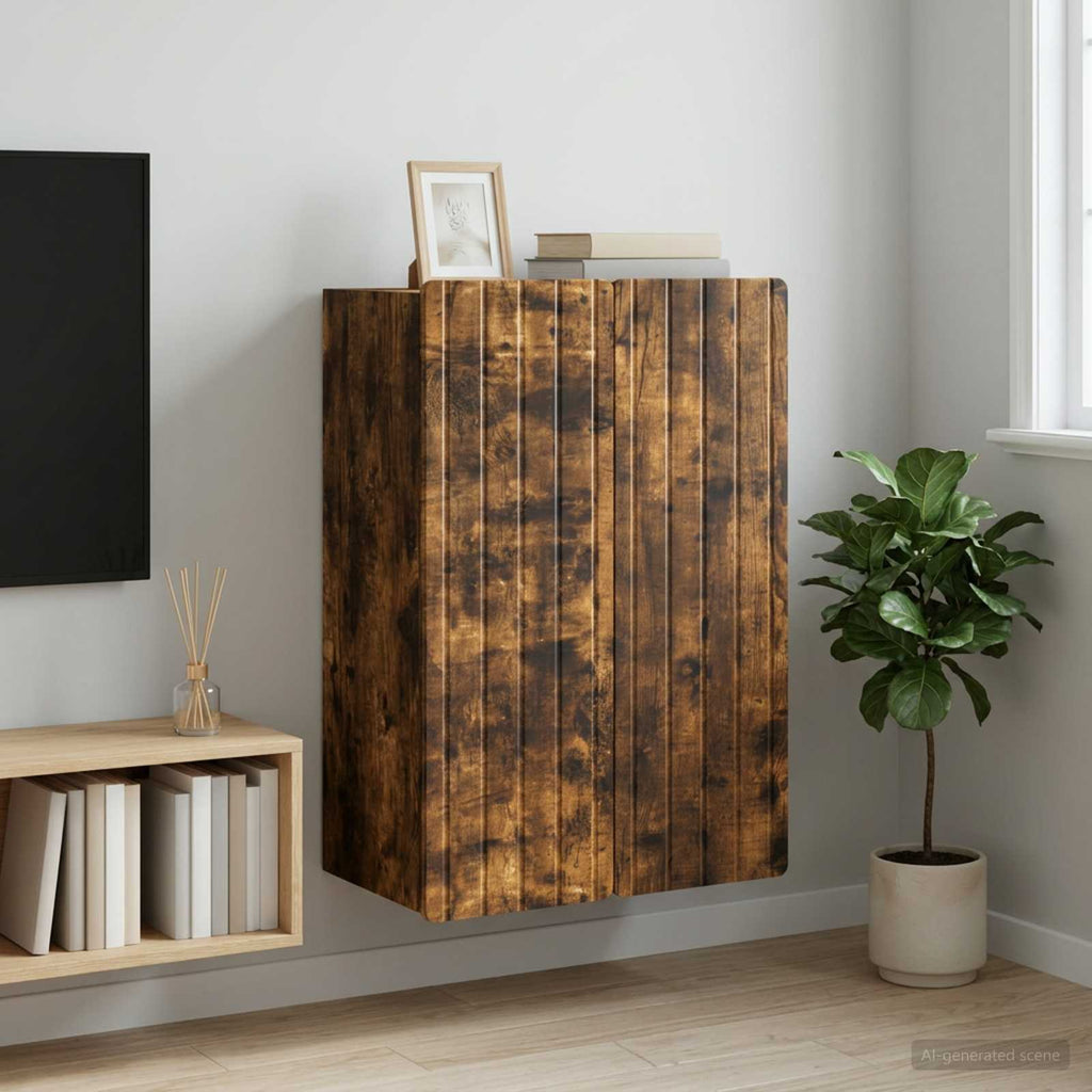 vidaXL Szafka ścienna Dąb wędzony 66 x 34,5 x 92 cm