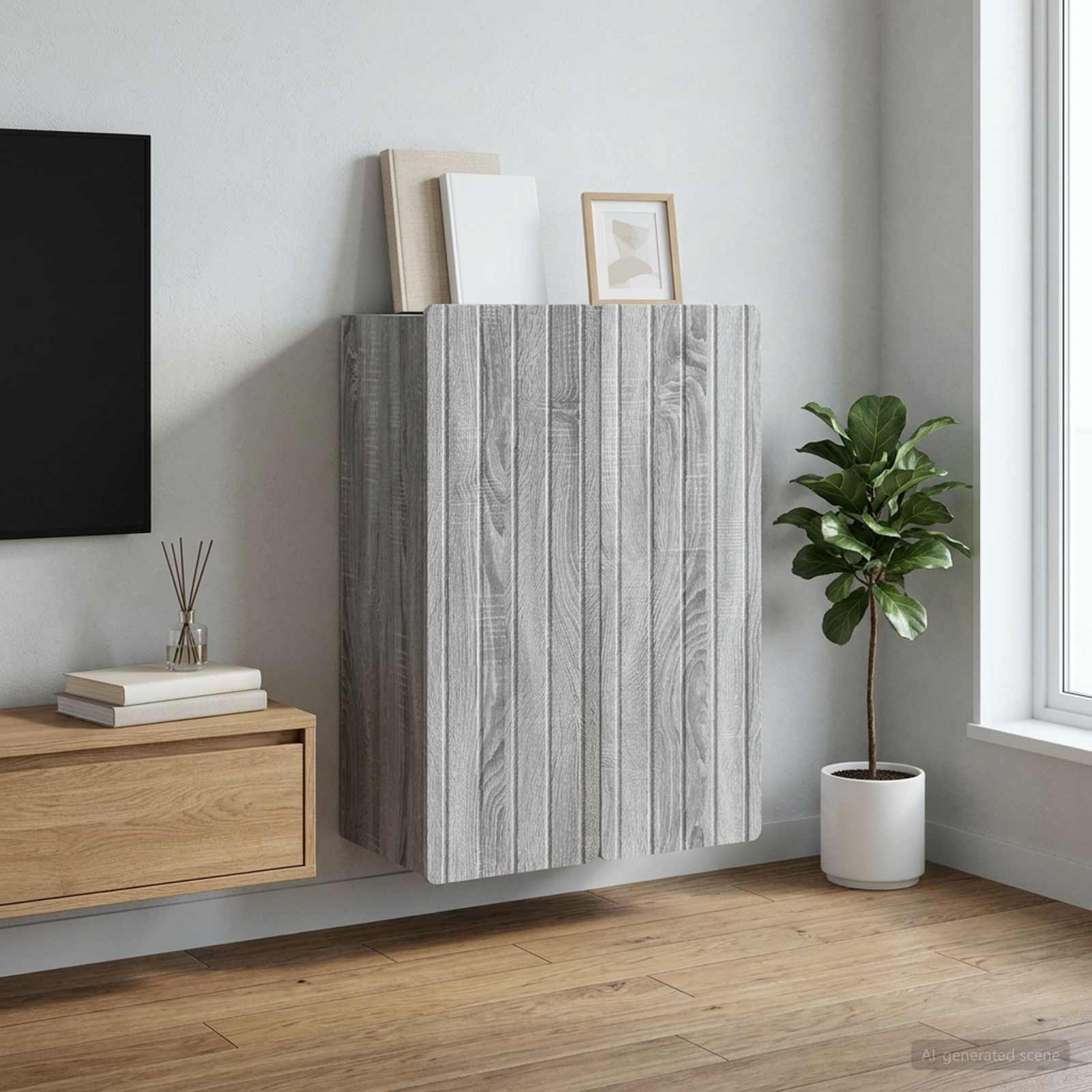 vidaXL Szafka ścienna Szary Sonoma 66 x 34,5 x 92 cm