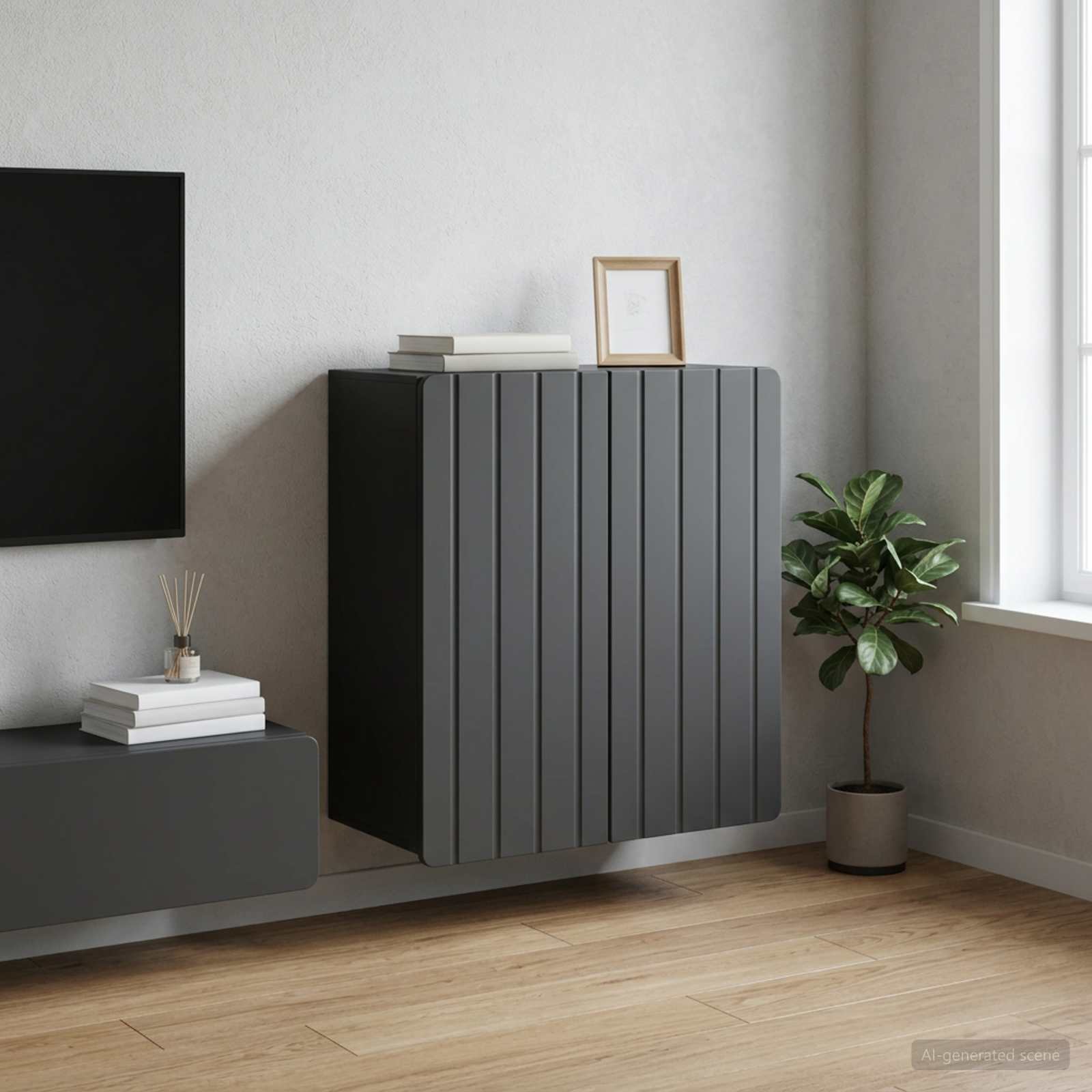 vidaXL Szafka ścienna Czarny 59 x 31 x 64 cm Drewno inżynieryjne
