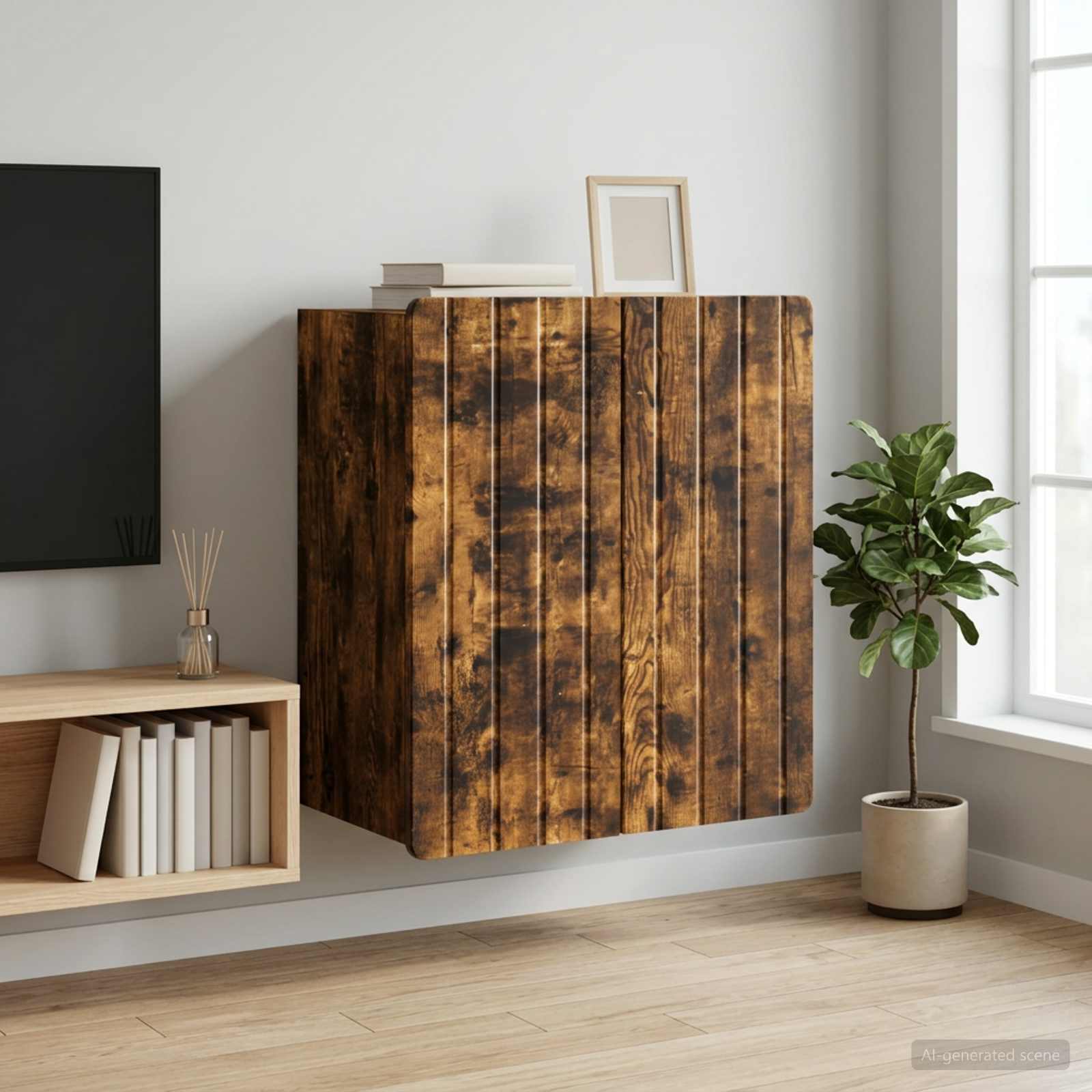 vidaXL Szafka ścienna Dąb wędzony 59 x 31 x 64 cm Drewno inżynieryjne