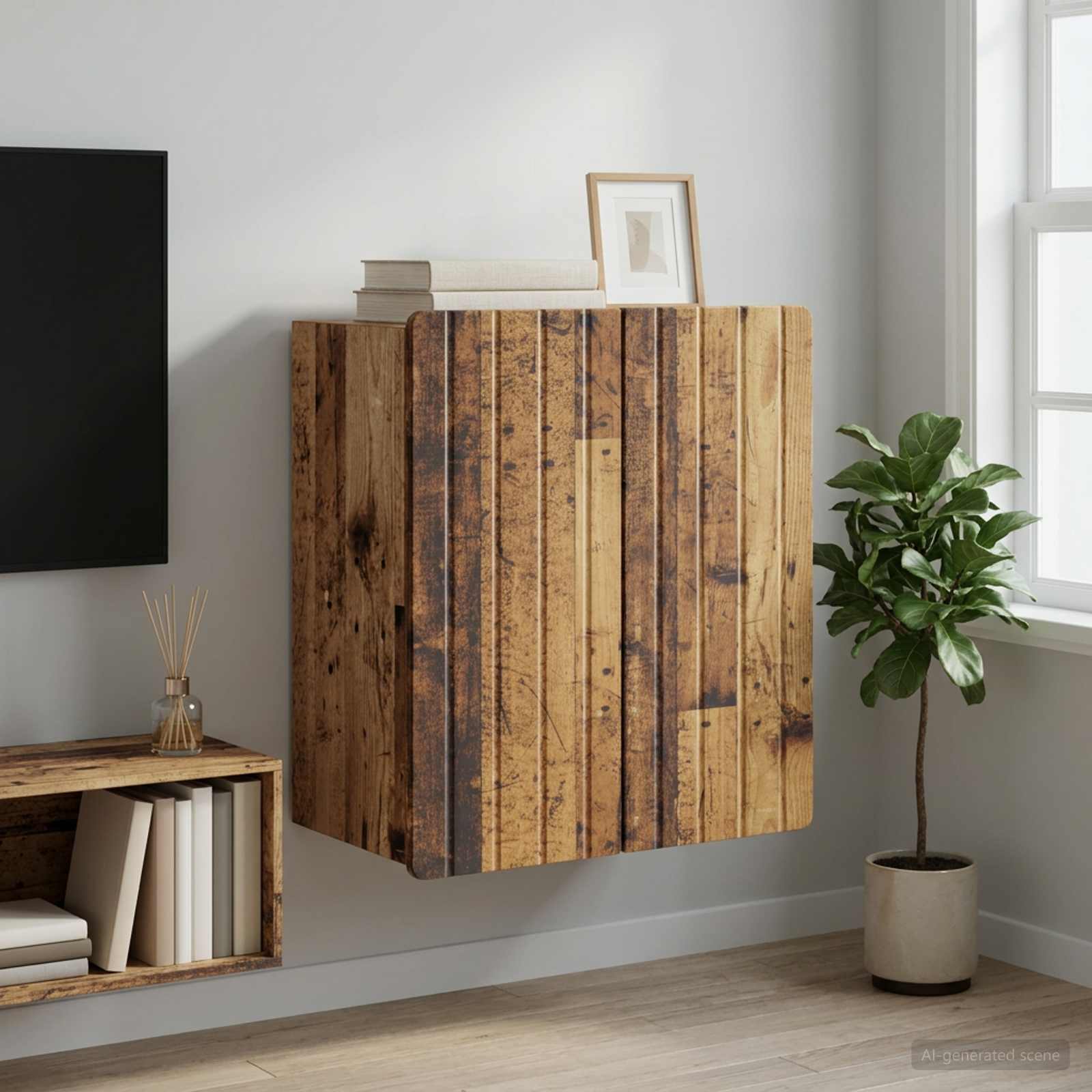 vidaXL Szafka ścienna Stare drewno 59 x 31 x 64 cm Drewno inżynieryjne