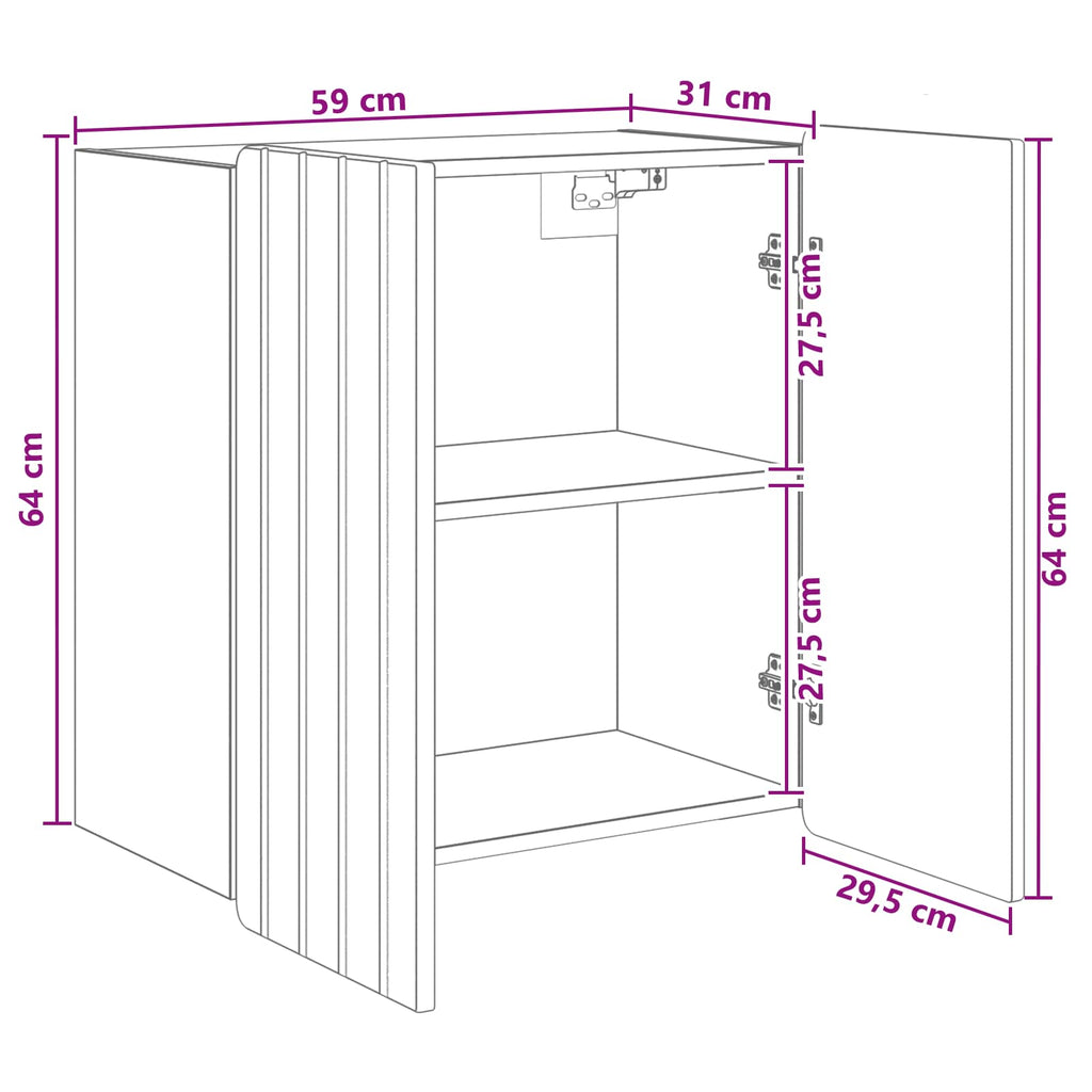 vidaXL Szafka ścienna Stare drewno 59 x 31 x 64 cm Drewno inżynieryjne