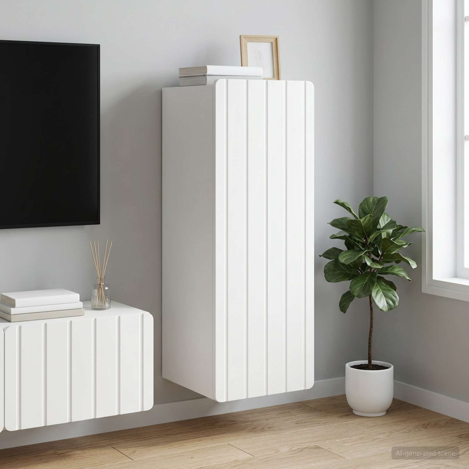 vidaXL Szafka ścienna Biały 33 x 34,5 x 94 cm Drewno inżynieryjne