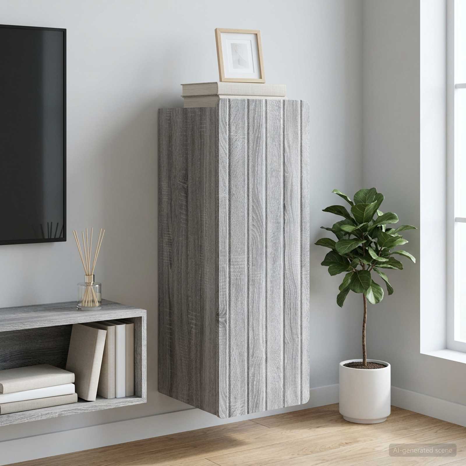 vidaXL Szafka ścienna Szary Sonoma 33 x 34,5 x 94 cm