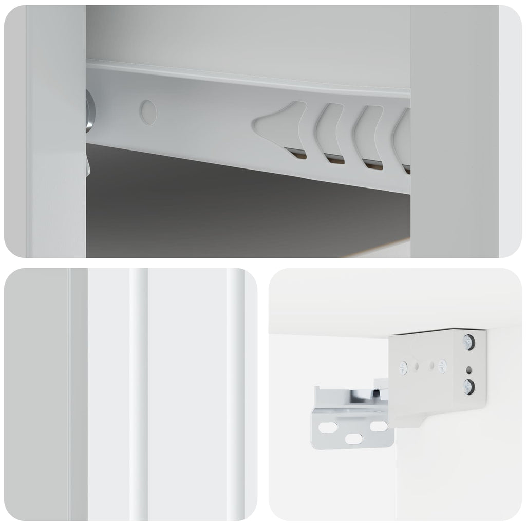 vidaXL Wisząca Szafka Nocna z szufladą 2 pcs Biały 33 x 34,5 x 24 cm
