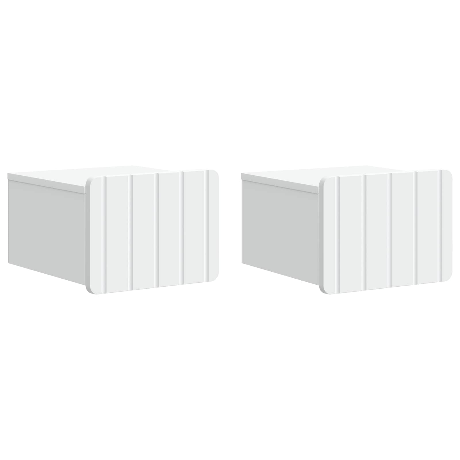 vidaXL Wisząca Szafka Nocna z szufladą 2 pcs Biały 33 x 34,5 x 24 cm