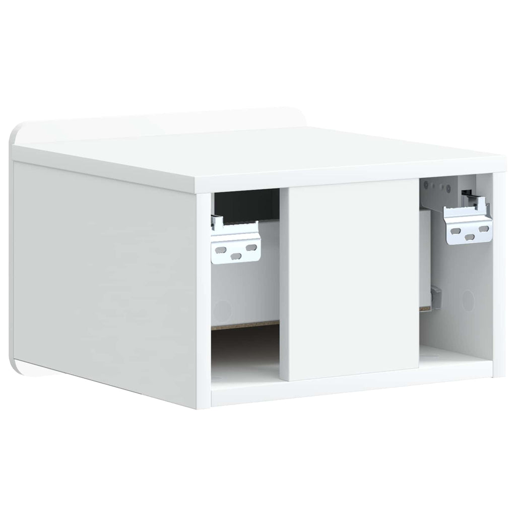 vidaXL Wisząca Szafka Nocna z szufladą 2 pcs Biały 33 x 34,5 x 24 cm