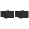 vidaXL Wisząca Szafka Nocna z szufladą 2 pcs Czarny 33 x 34,5 x 24 cm