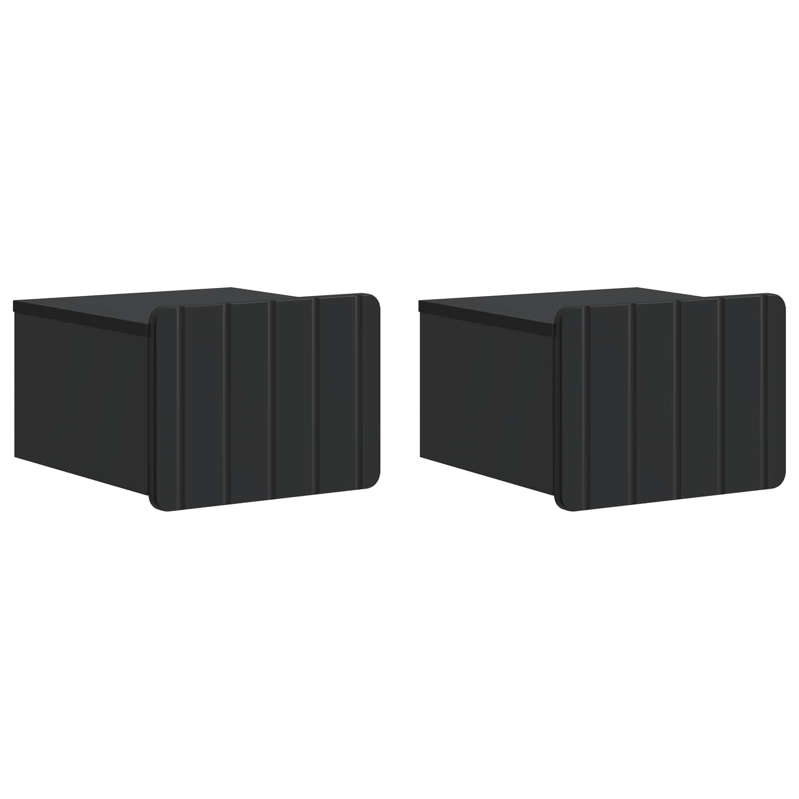 vidaXL Wisząca Szafka Nocna z szufladą 2 pcs Czarny 33 x 34,5 x 24 cm