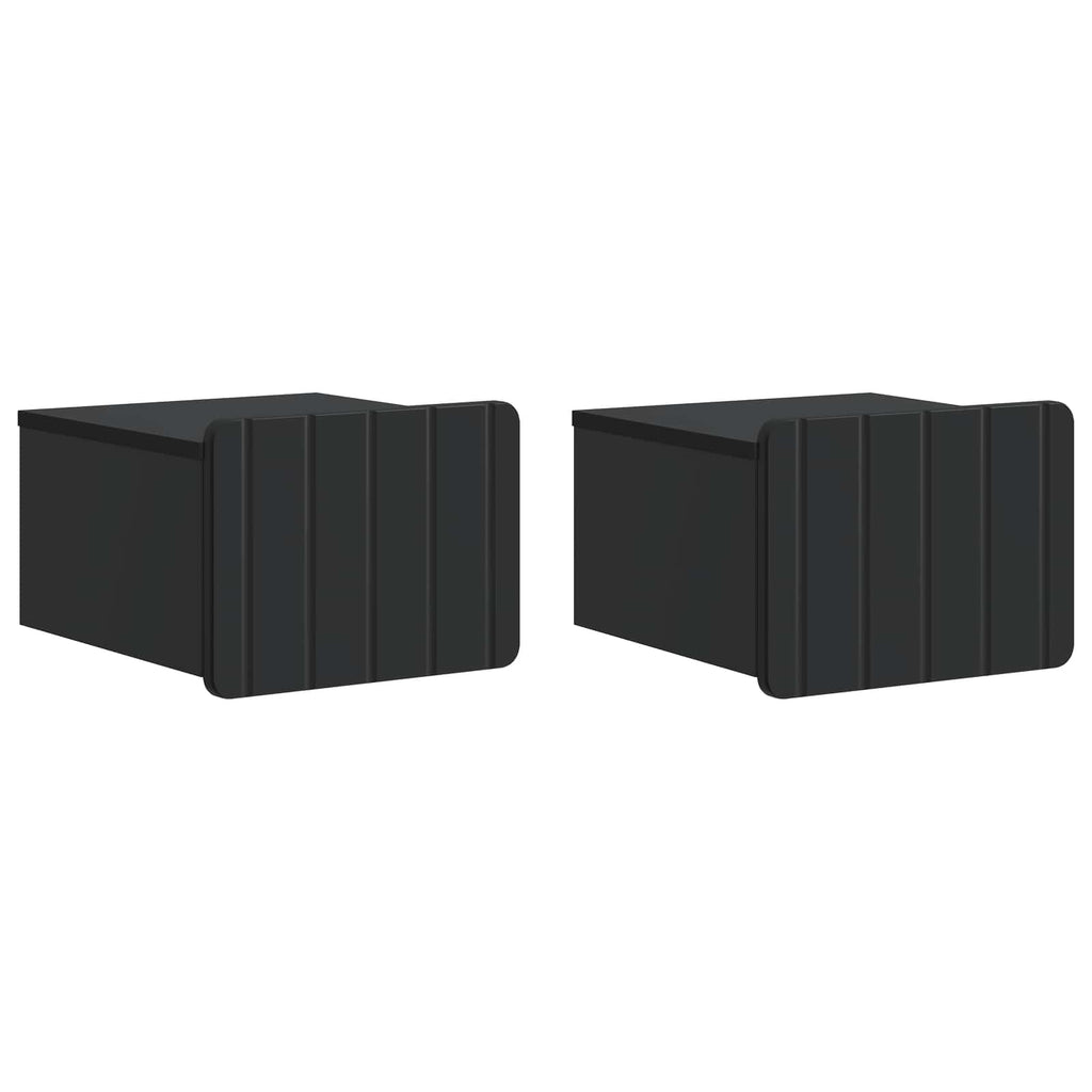 vidaXL Wisząca Szafka Nocna z szufladą 2 pcs Czarny 33 x 34,5 x 24 cm