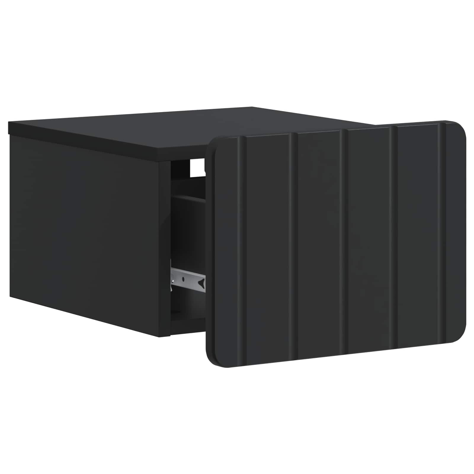 vidaXL Wisząca Szafka Nocna z szufladą 2 pcs Czarny 33 x 34,5 x 24 cm