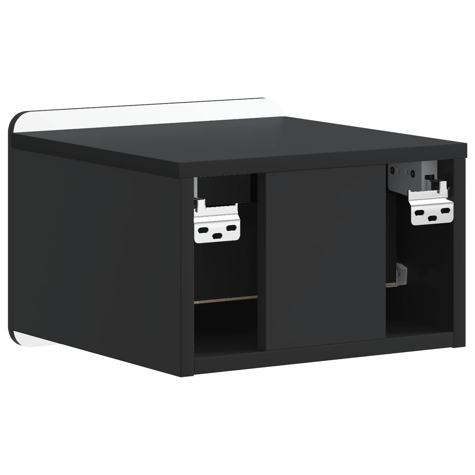 vidaXL Wisząca Szafka Nocna z szufladą 2 pcs Czarny 33 x 34,5 x 24 cm