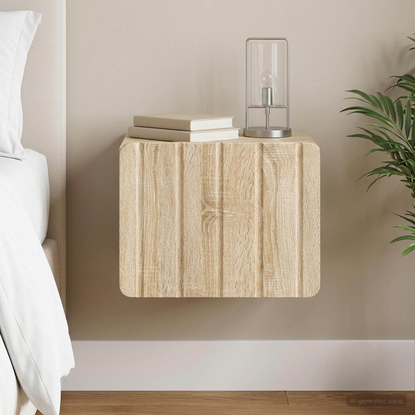 vidaXL Wisząca Szafka Nocna z szufladą dąb Sonoma 33 x 34,5 x 24 cm