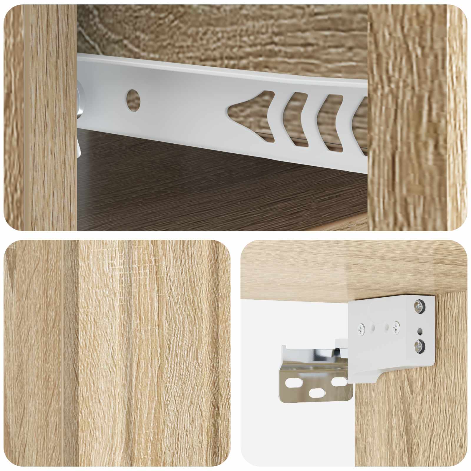 vidaXL Wisząca Szafka Nocna 2 pcs dąb Sonoma 33 x 34,5 x 24 cm