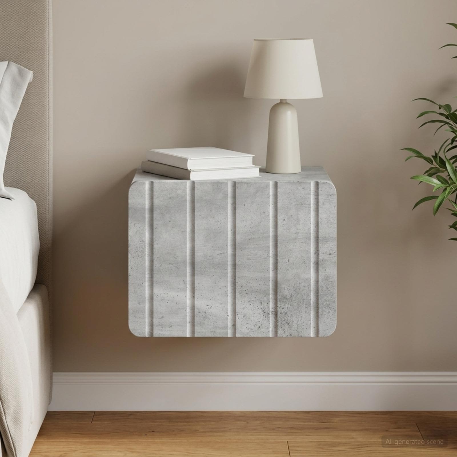 vidaXL Wisząca Szafka Nocna Betonowy szary 33 x 34,5 x 24 cm