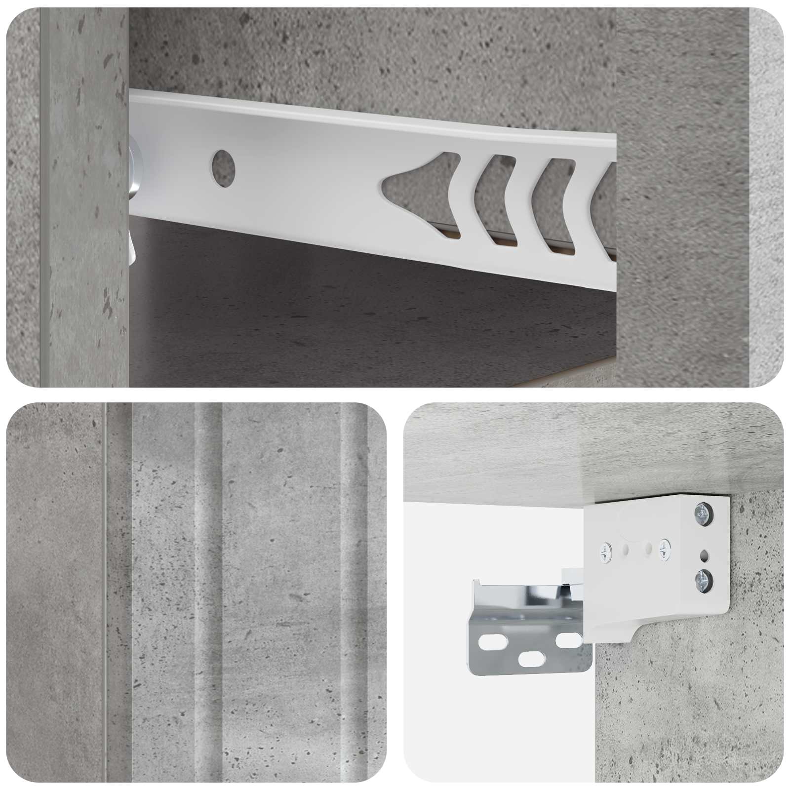 vidaXL Wisząca Szafka Nocna 2 pcs Betonowy szary 33 x 34,5 x 24 cm
