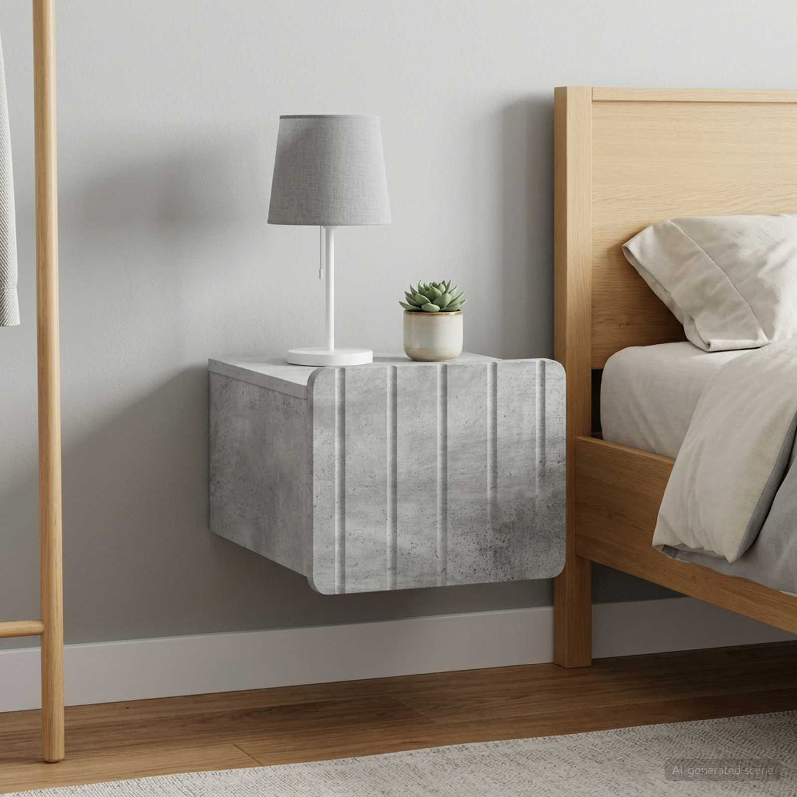 vidaXL Wisząca Szafka Nocna 2 szt. Betonowy szary 33 x 34,5 x 24 cm