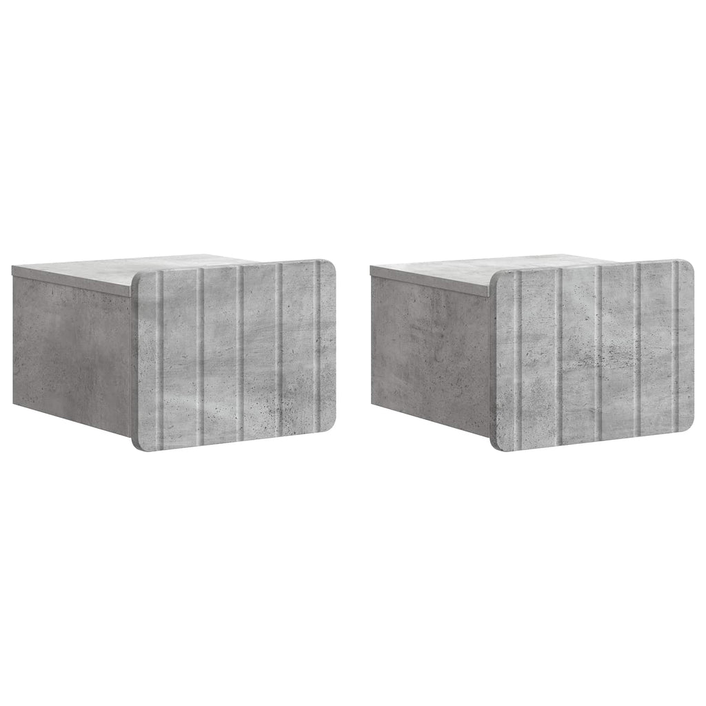 vidaXL Wisząca Szafka Nocna 2 szt. Betonowy szary 33 x 34,5 x 24 cm