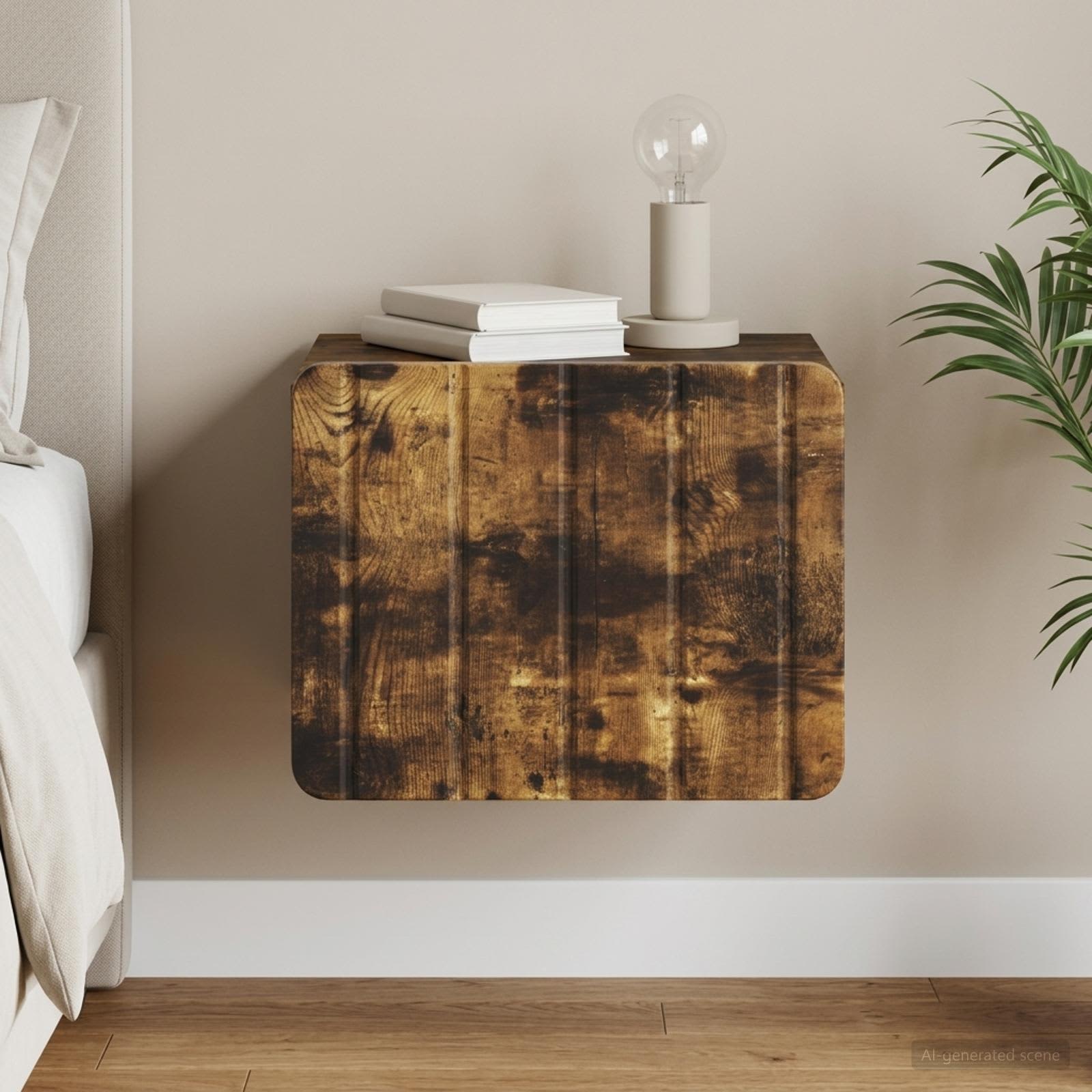 vidaXL Wisząca Szafka Nocna z szufladą Dąb wędzony 33 x 34,5 x 24 cm