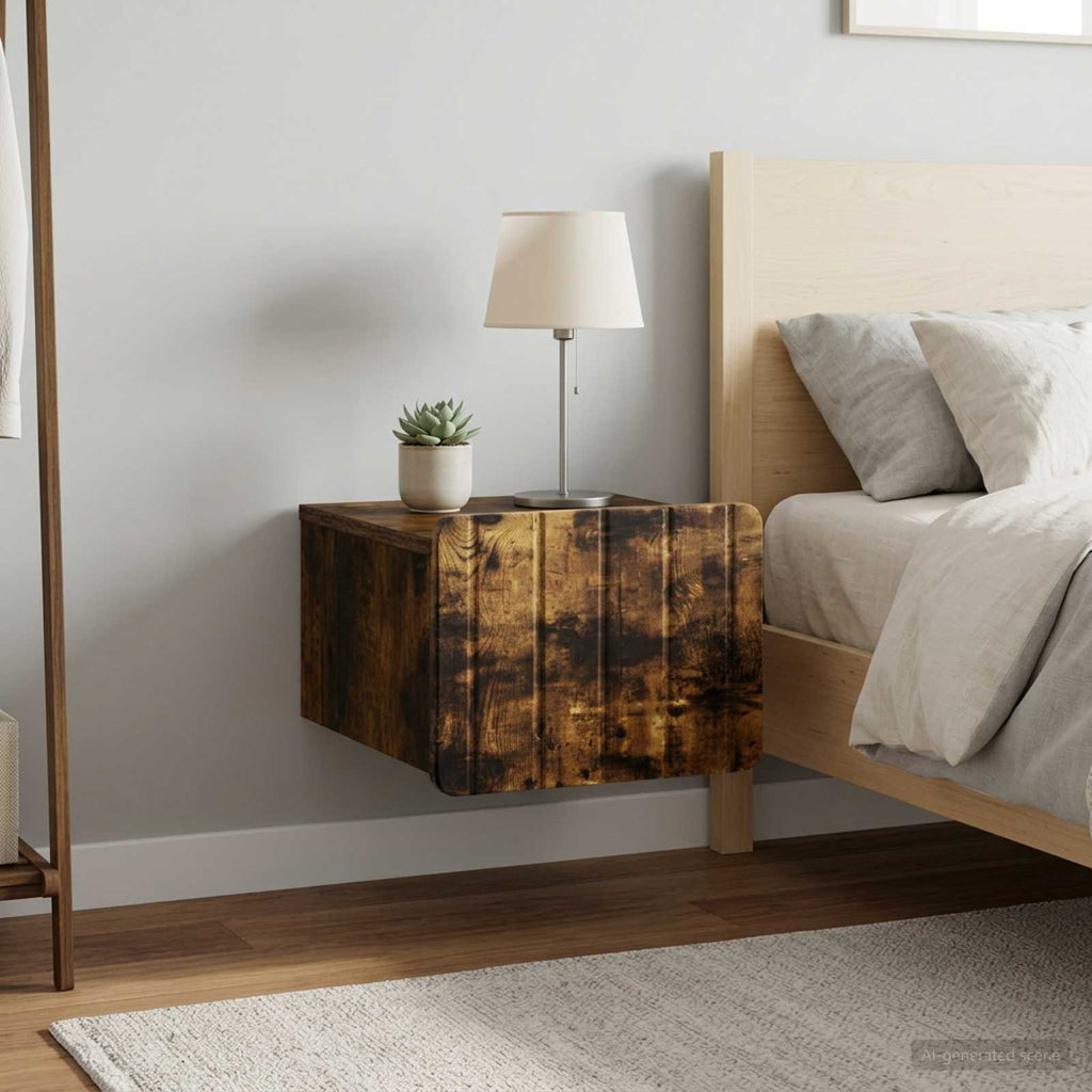 vidaXL Wisząca Szafka Nocna 2 szt. Dąb wędzony 33 x 34,5 x 24 cm