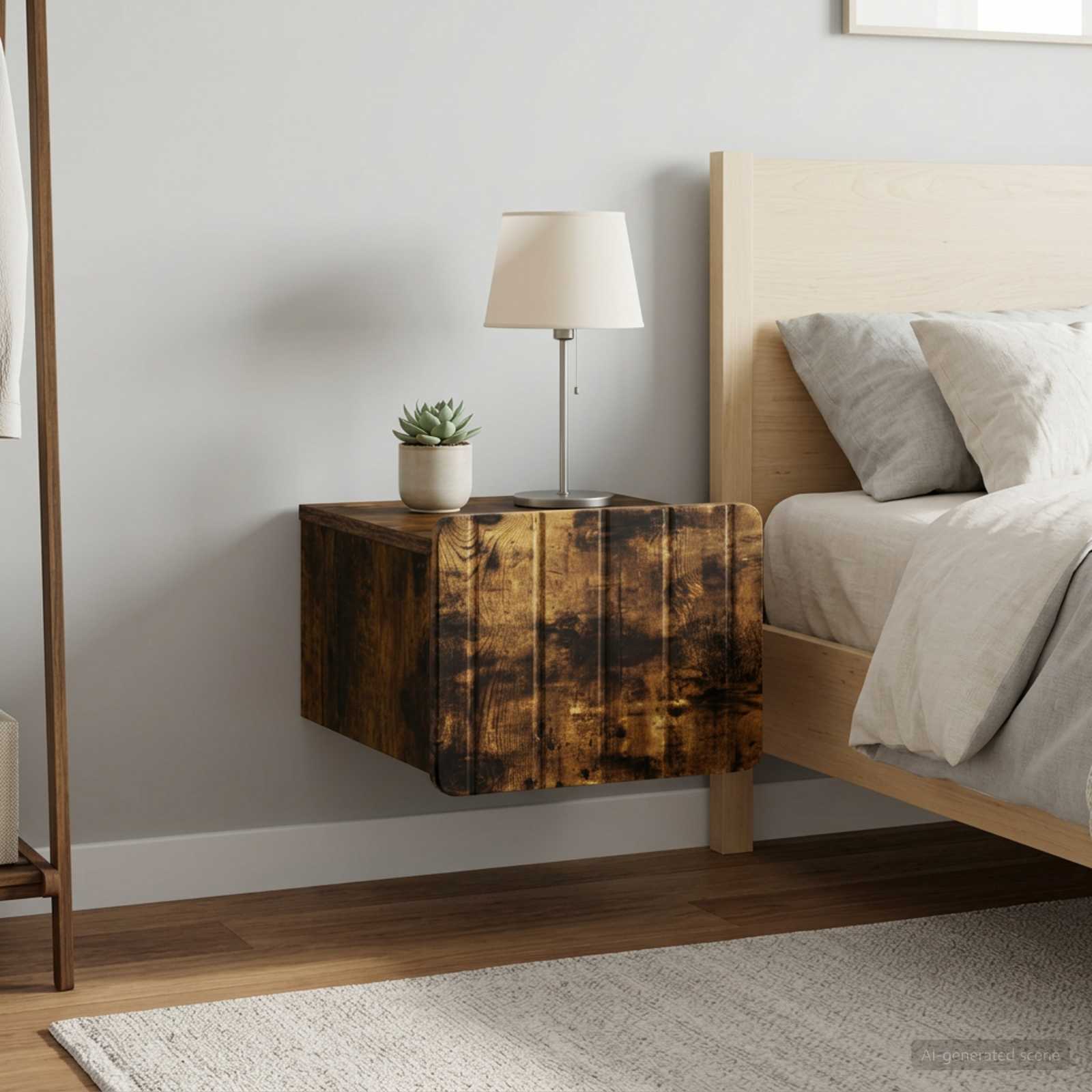 vidaXL Wisząca Szafka Nocna 2 szt. Dąb wędzony 33 x 34,5 x 24 cm