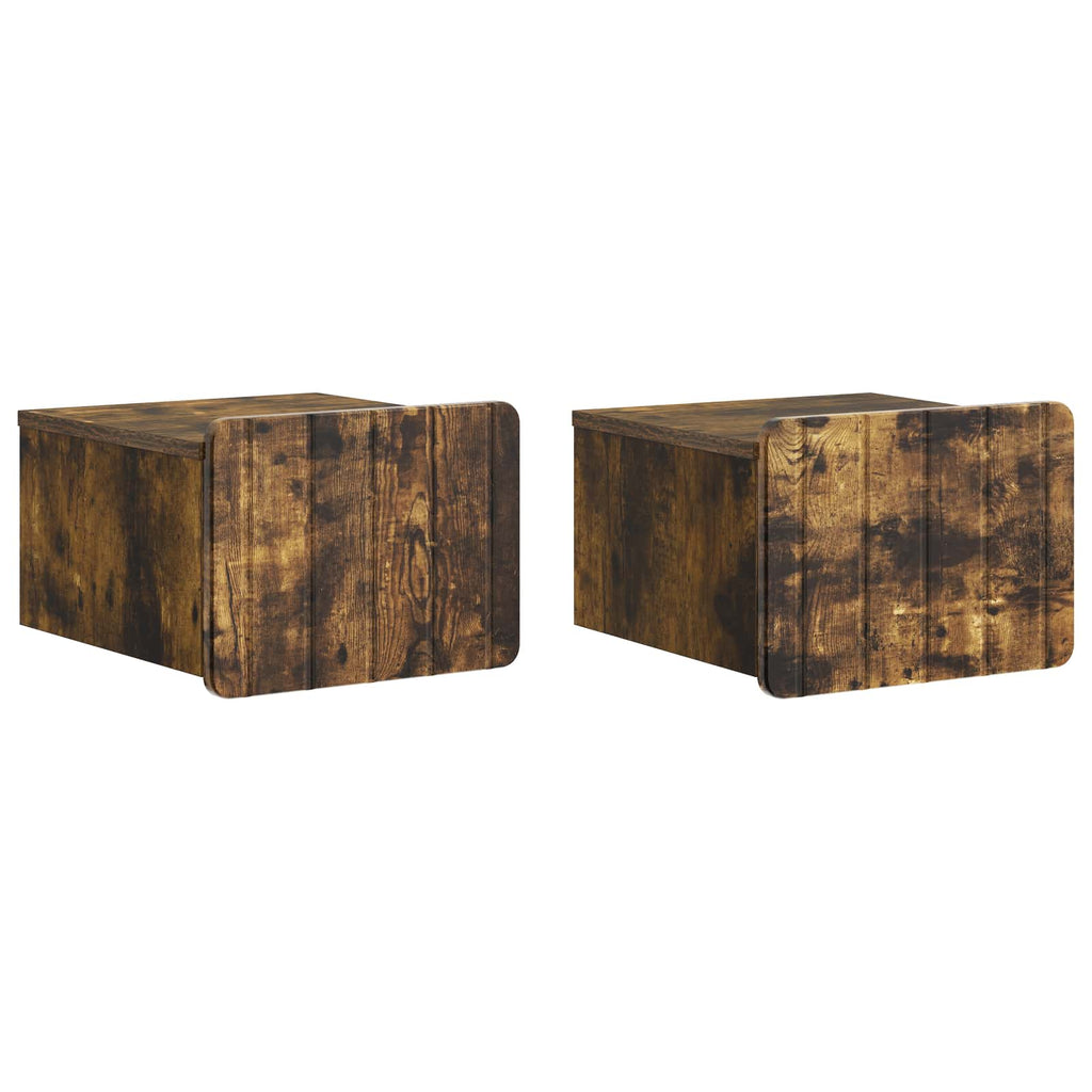 vidaXL Wisząca Szafka Nocna 2 pcs Dąb wędzony 33 x 34,5 x 24 cm