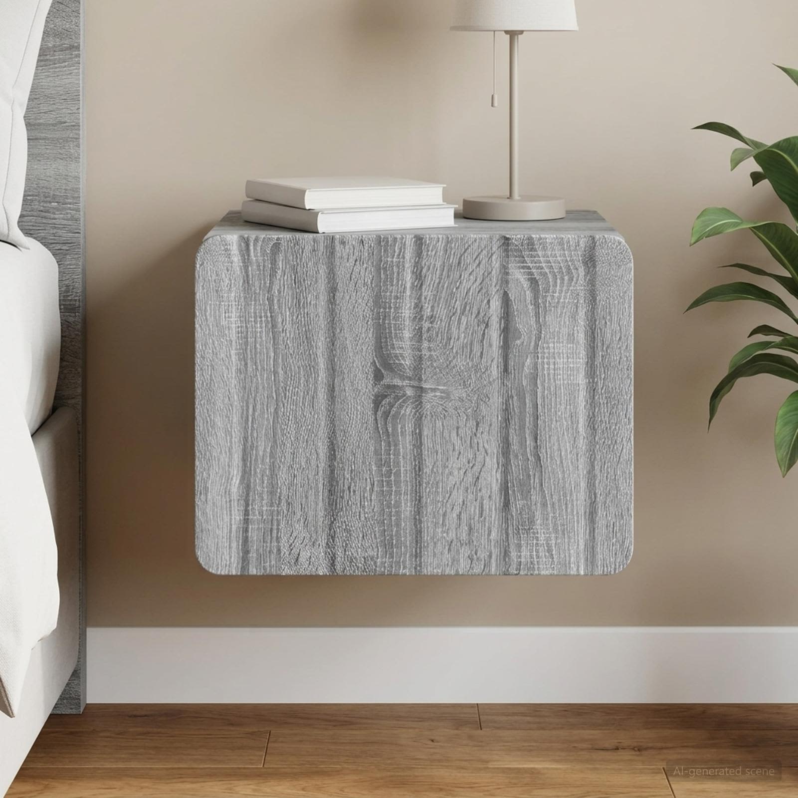 vidaXL Wisząca Szafka Nocna z szufladą Szary Sonoma 33 x 34,5 x 24 cm
