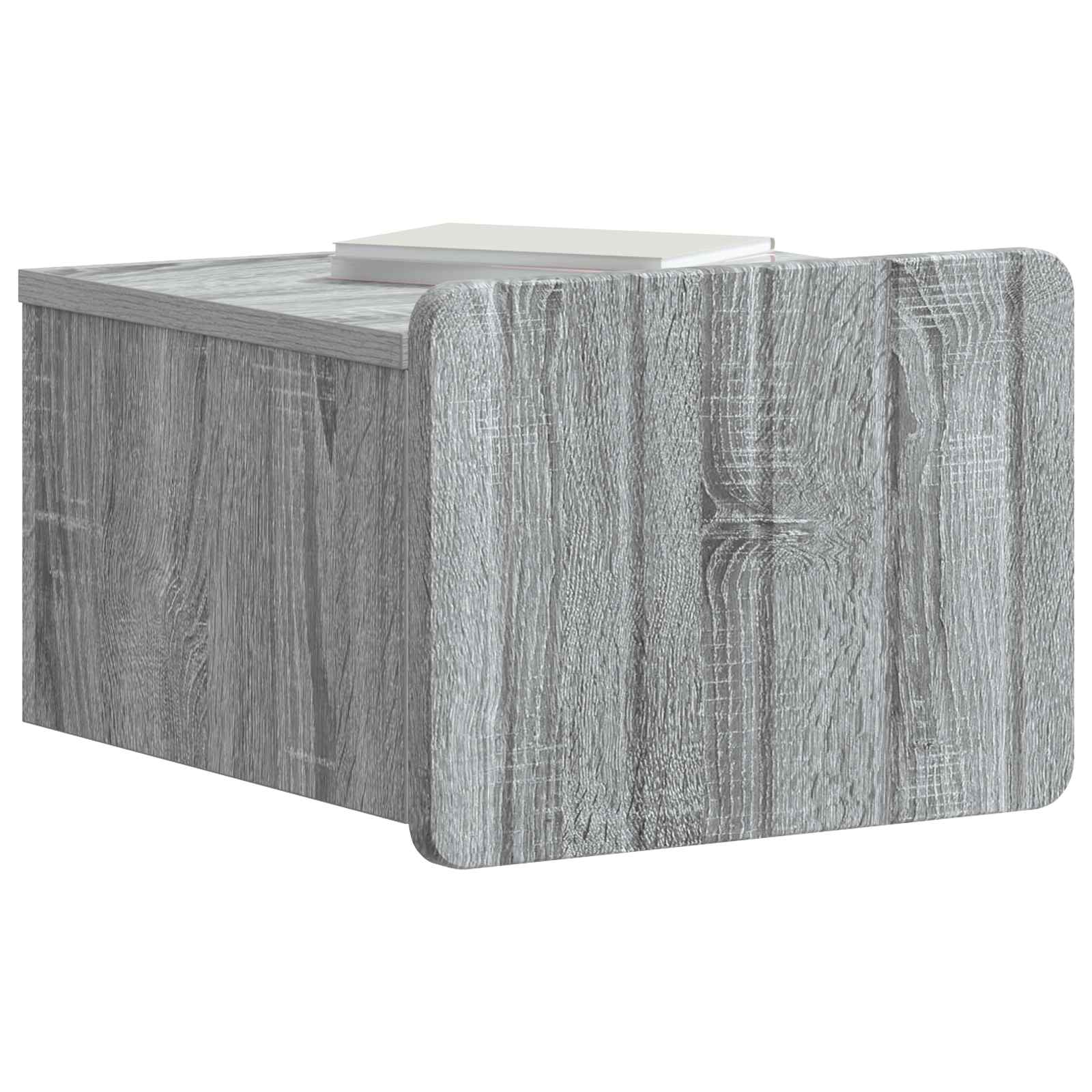 vidaXL Wisząca Szafka Nocna z szufladą Szary Sonoma 33 x 34,5 x 24 cm