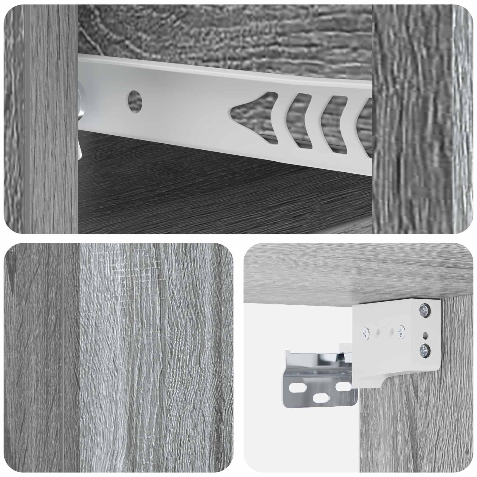 vidaXL Wisząca Szafka Nocna 2 pcs Szary Sonoma 33 x 34,5 x 24 cm