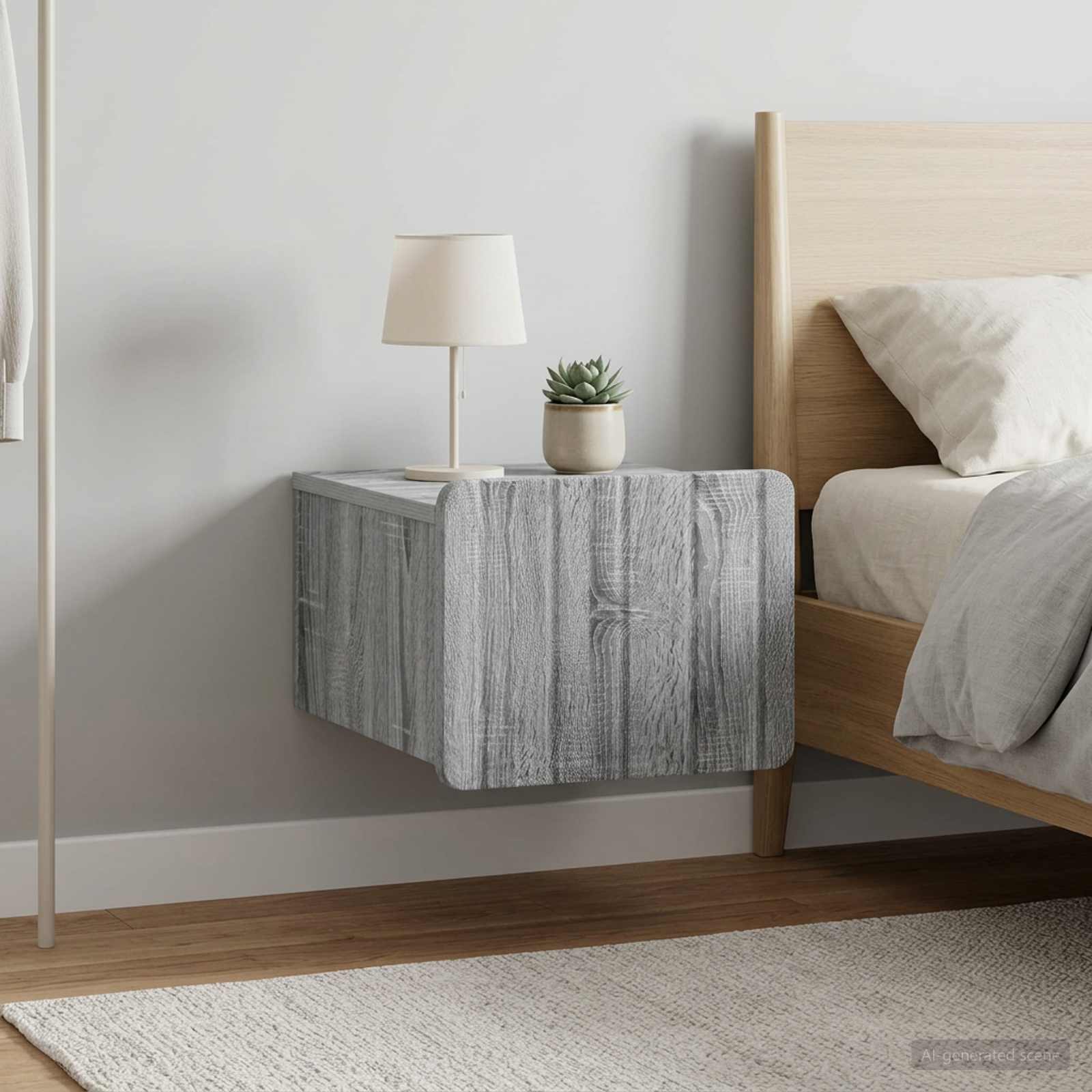 vidaXL Wisząca Szafka Nocna 2 szt. Szary Sonoma 33 x 34,5 x 24 cm