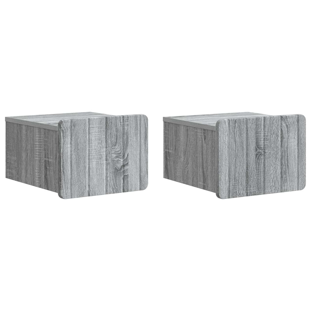 vidaXL Wisząca Szafka Nocna 2 pcs Szary Sonoma 33 x 34,5 x 24 cm