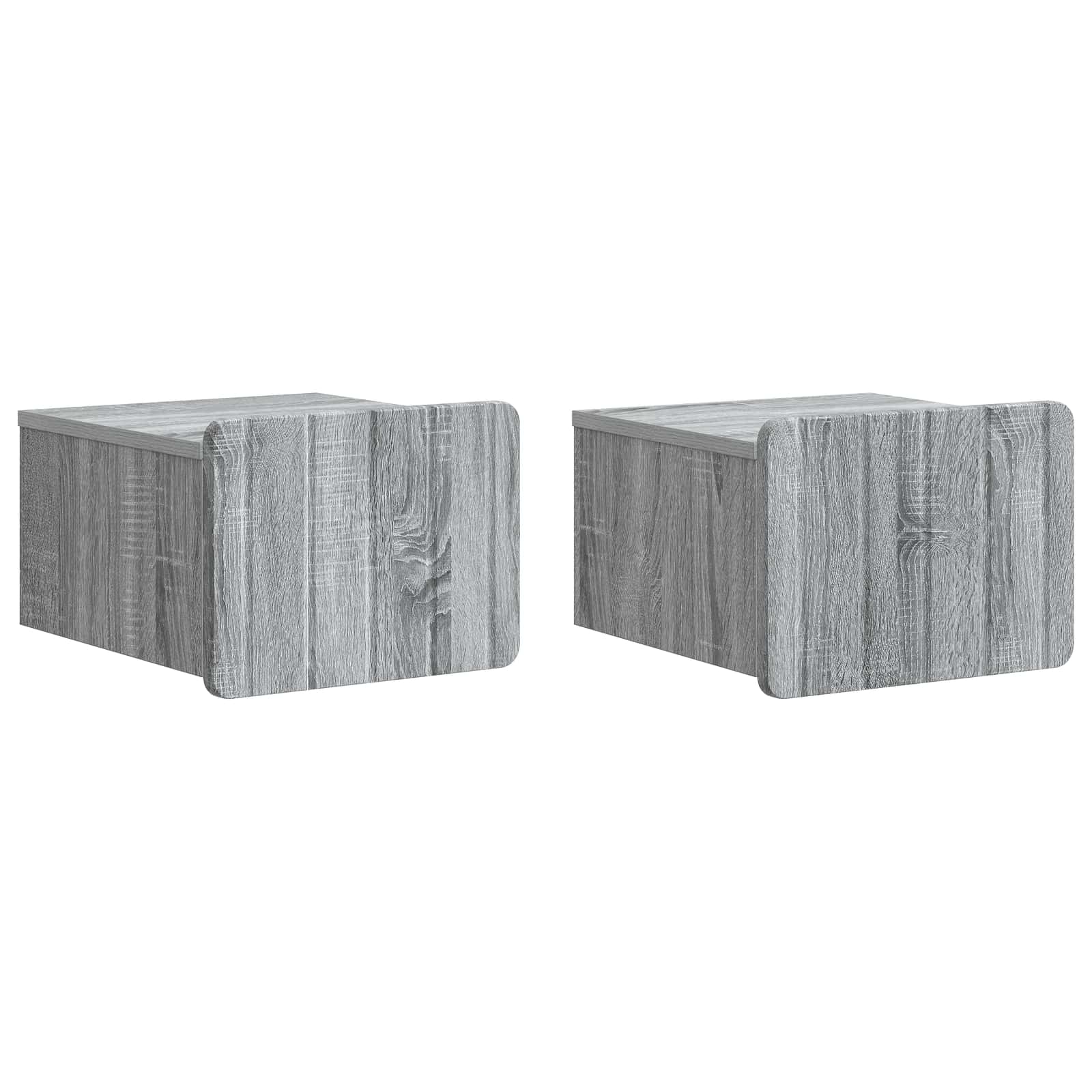 vidaXL Wisząca Szafka Nocna 2 pcs Szary Sonoma 33 x 34,5 x 24 cm
