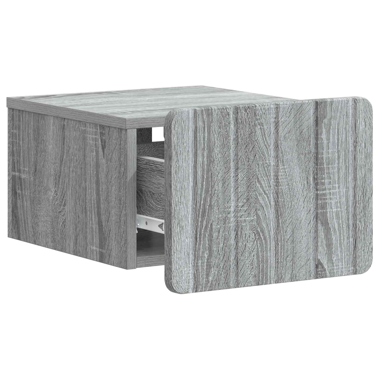 vidaXL Wisząca Szafka Nocna 2 pcs Szary Sonoma 33 x 34,5 x 24 cm