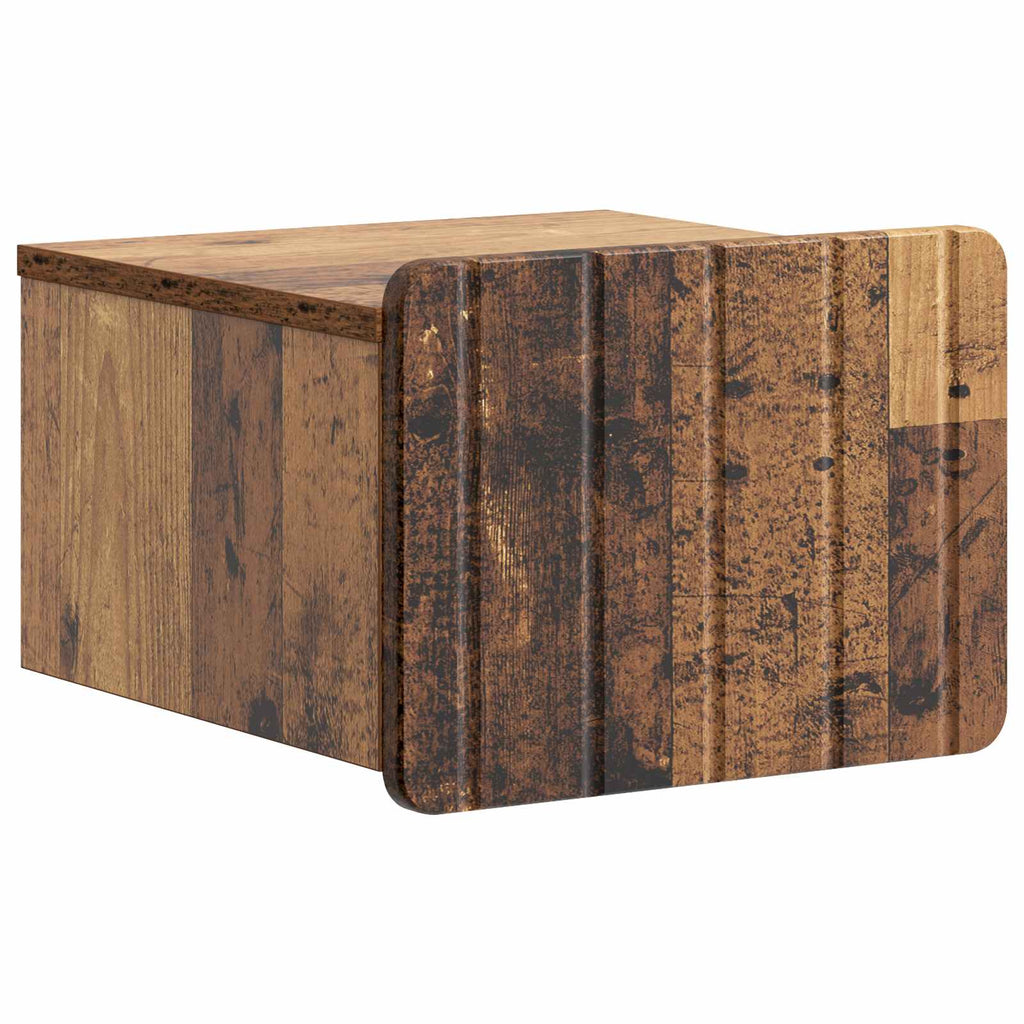 vidaXL Wisząca Szafka Nocna z szufladą Stare drewno 33 x 34,5 x 24 cm