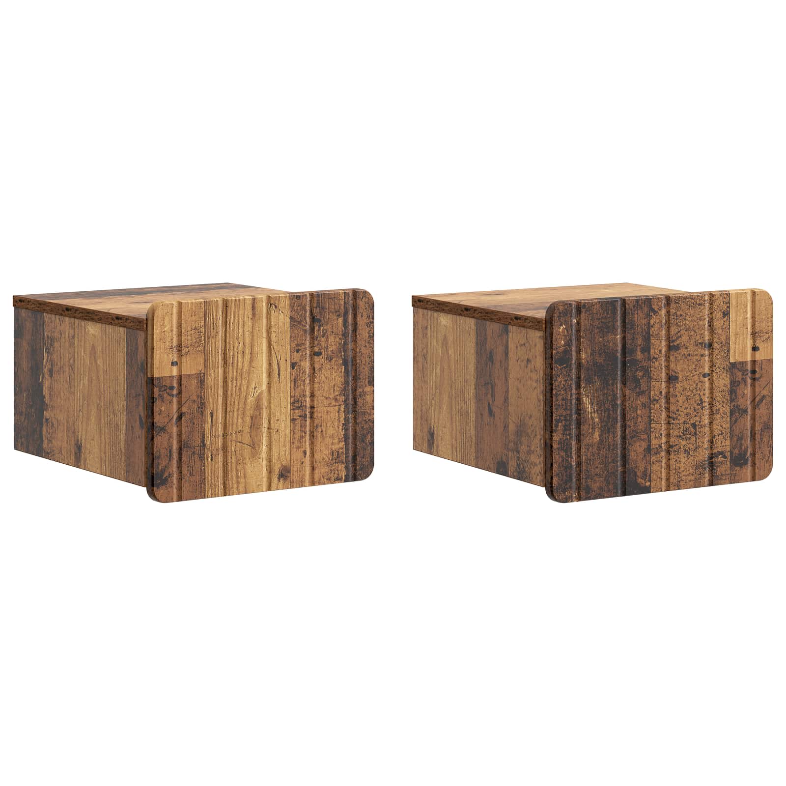 vidaXL Wisząca Szafka Nocna 2 pcs Stare drewno 33 x 34,5 x 24 cm