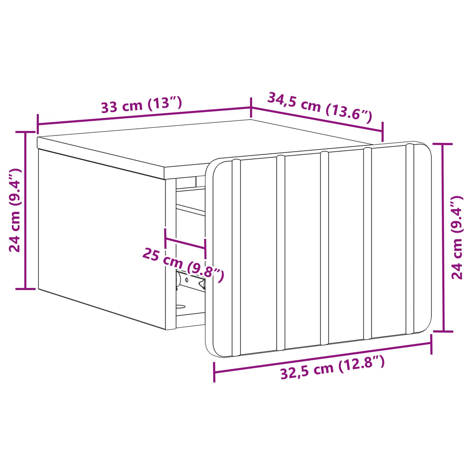 vidaXL Wisząca Szafka Nocna 2 pcs Dąb artisan 33 x 34,5 x 24 cm